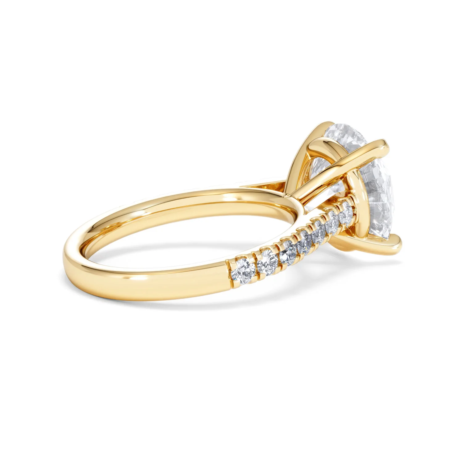 Natalia 5.65ct Lab Diamond Round Cut Engagement Ring in 18K Yellow Gold G/VS1 - Image 35