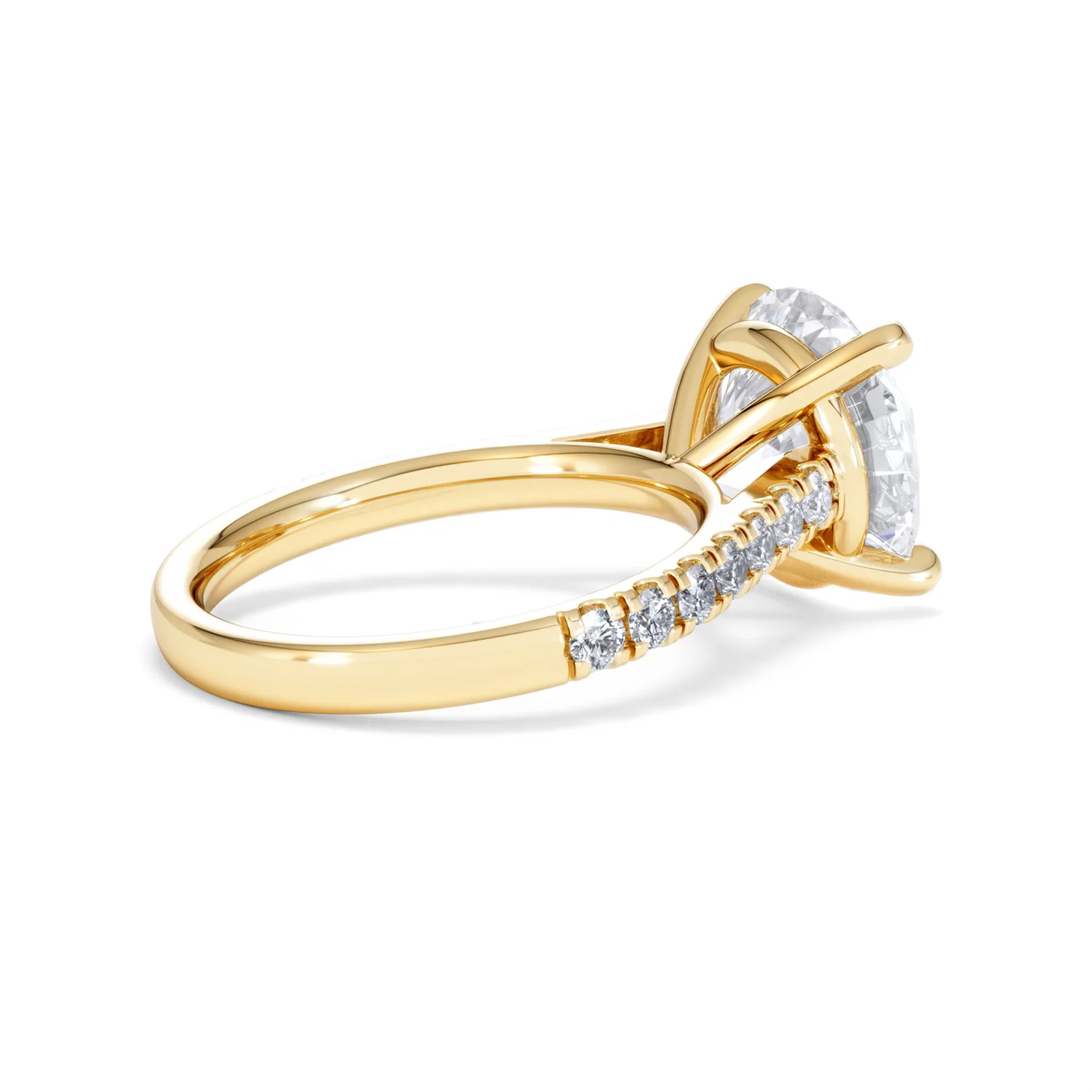 Natalia 5.65ct Lab Diamond Round Cut Engagement Ring in 18K Yellow Gold G/VS1 - Image 36