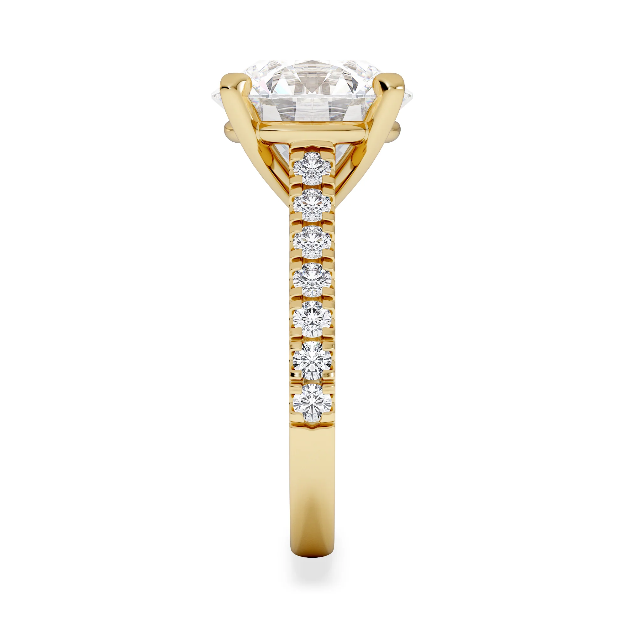 Natalia 5.65ct Lab Diamond Round Cut Engagement Ring in 18K Yellow Gold G/VS1 - Image 5