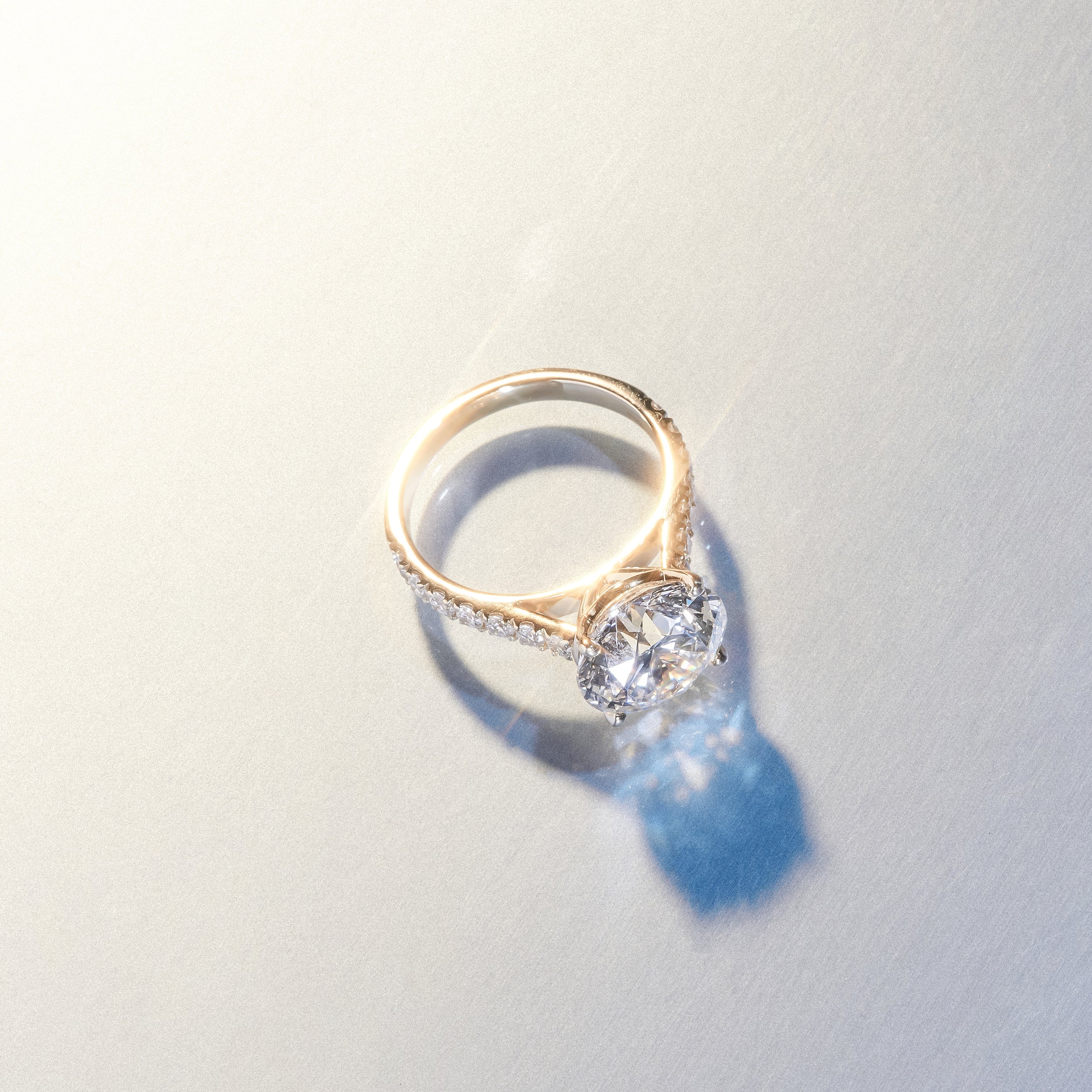 Natalia 5.65ct Lab Diamond Round Cut Engagement Ring in 18K Yellow Gold G/VS1 - Image 6