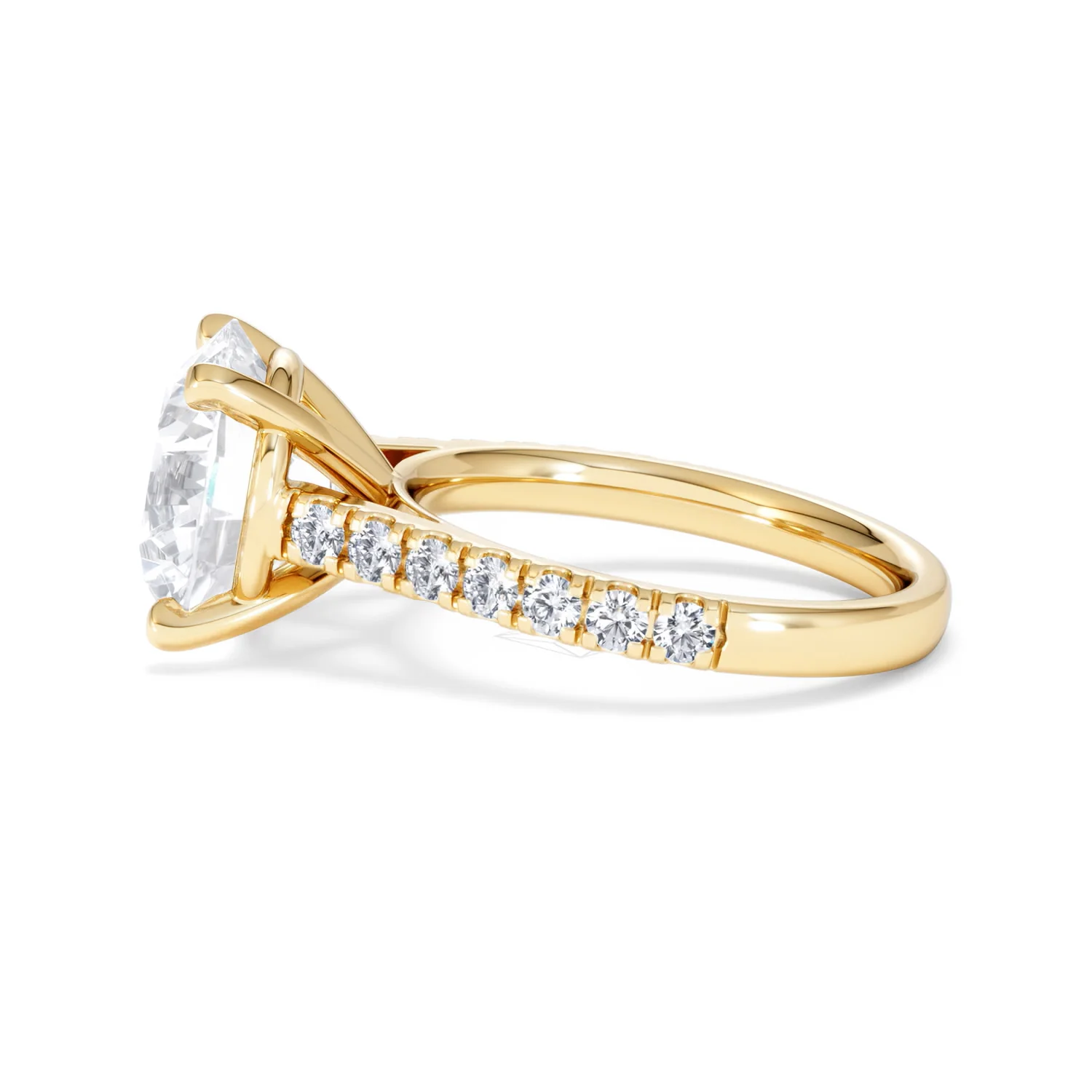 Natalia 5.65ct Lab Diamond Round Cut Engagement Ring in 18K Yellow Gold G/VS1 - Image 69
