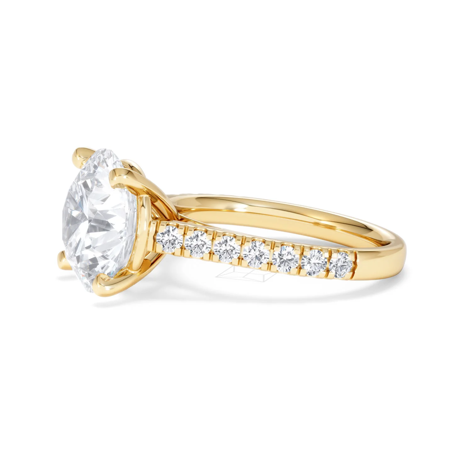 Natalia 5.65ct Lab Diamond Round Cut Engagement Ring in 18K Yellow Gold G/VS1 - Image 74
