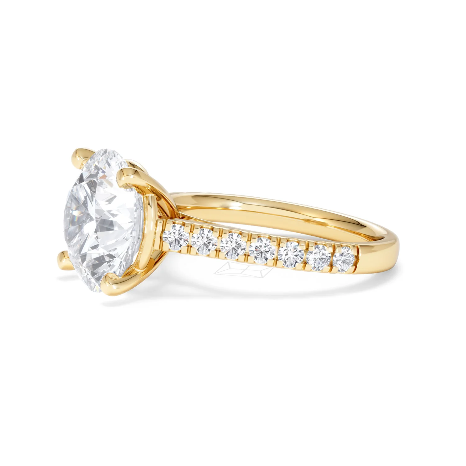 Natalia 5.65ct Lab Diamond Round Cut Engagement Ring in 18K Yellow Gold G/VS1 - Image 75