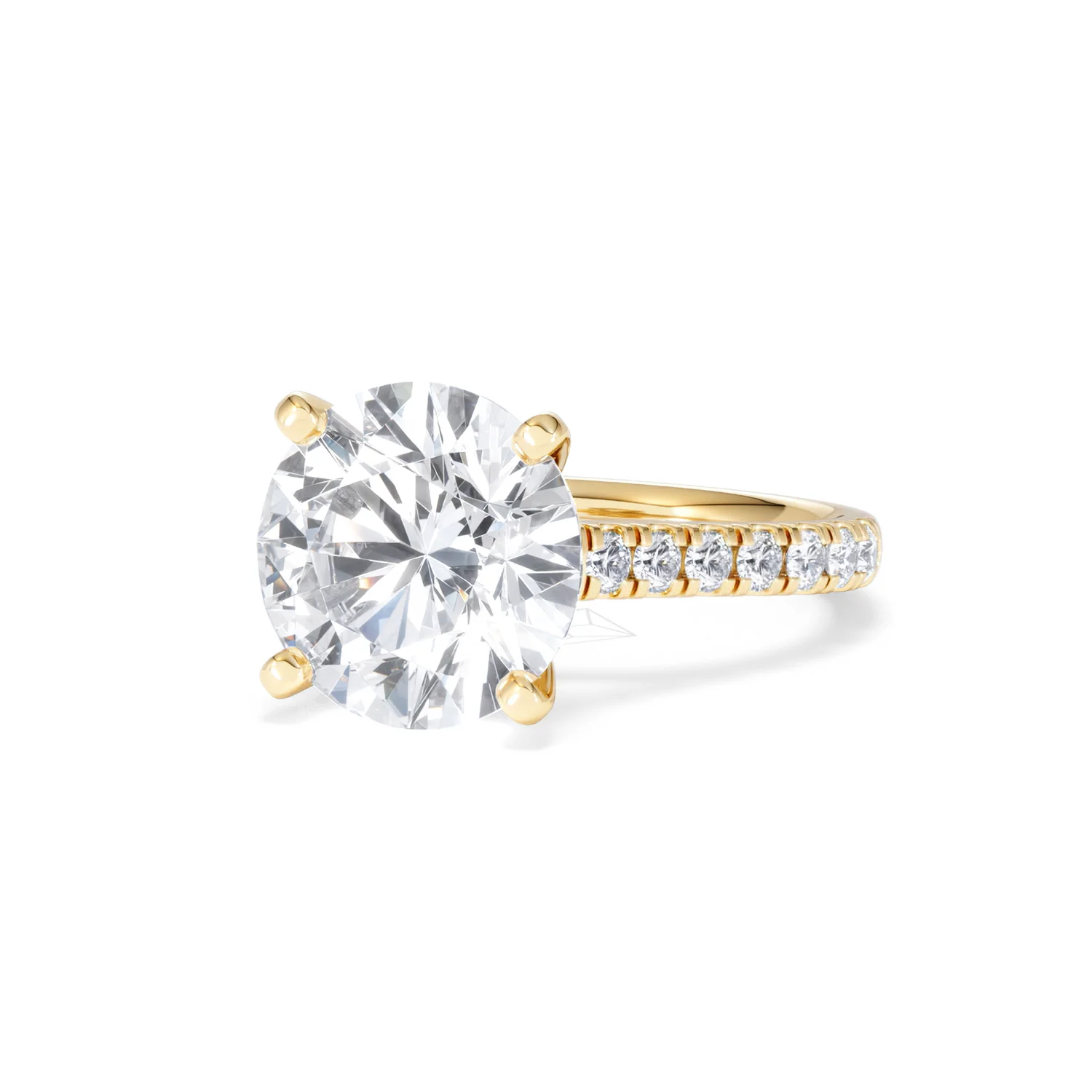 Natalia 5.65ct Lab Diamond Round Cut Engagement Ring in 18K Yellow Gold G/VS1 - Image 84