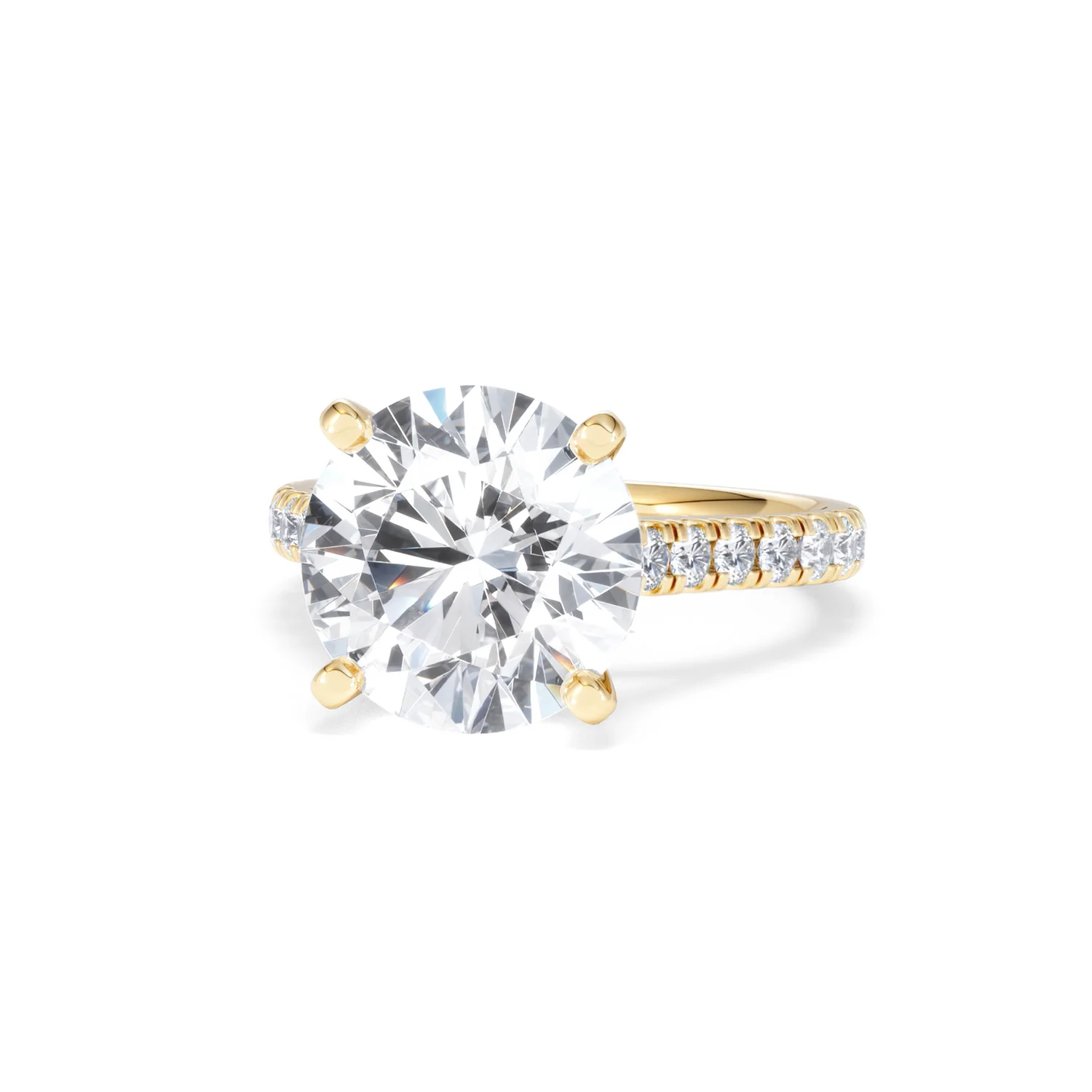 Natalia 5.65ct Lab Diamond Round Cut Engagement Ring in 18K Yellow Gold G/VS1 - Image 86