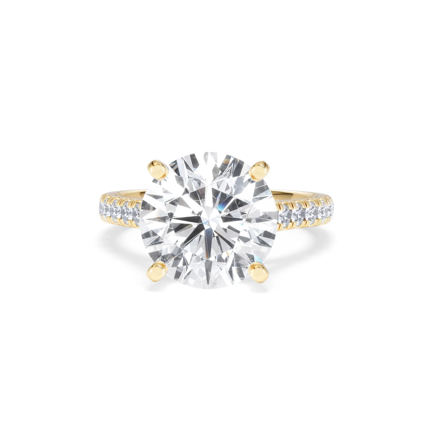 Natalia 5.65ct Lab Diamond Round Cut Engagement Ring in 18K Yellow Gold G/VS1 - Image 88