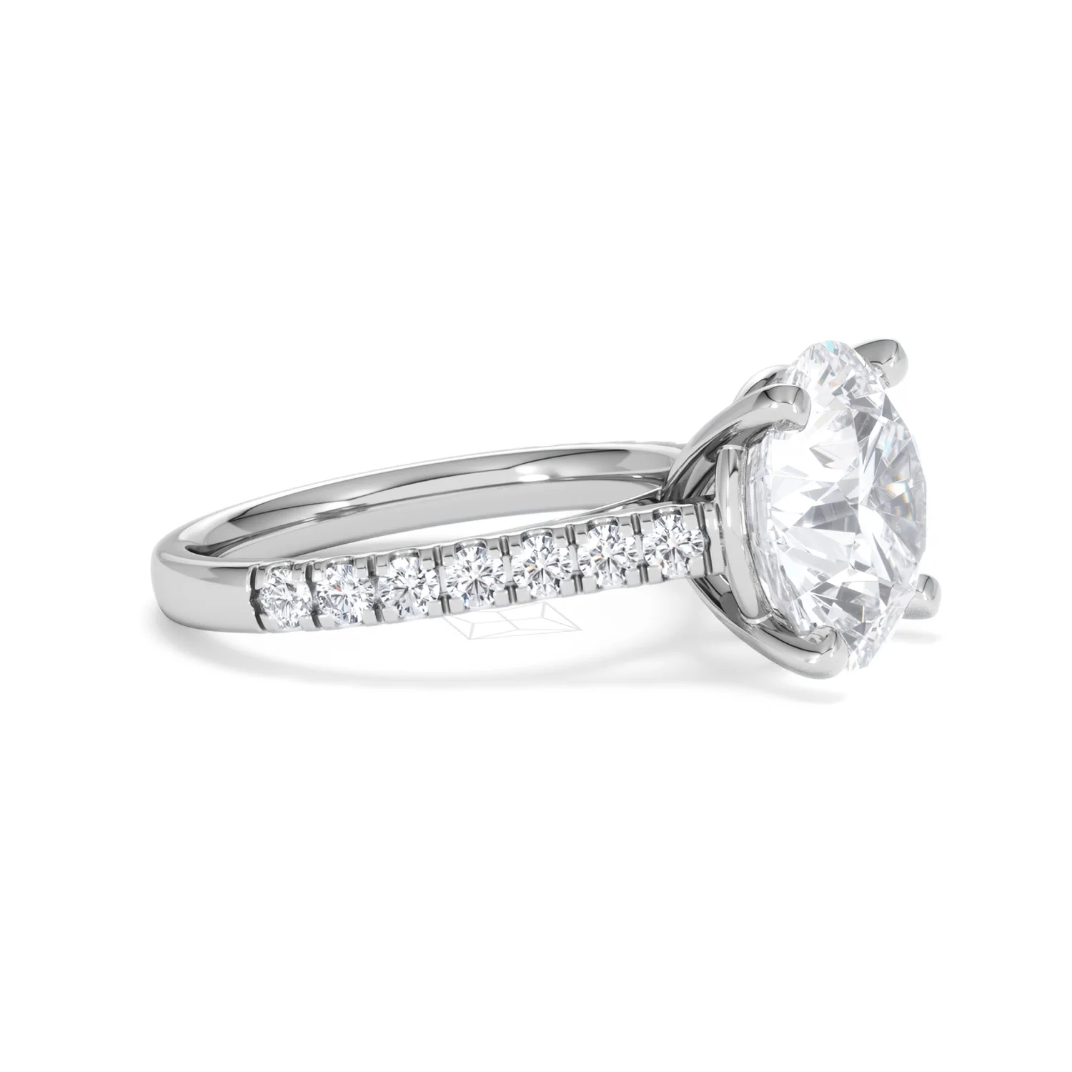 Natalia 5.65ct Lab Diamond Round Cut Engagement Ring in Platinum G/VS1 - Image 23