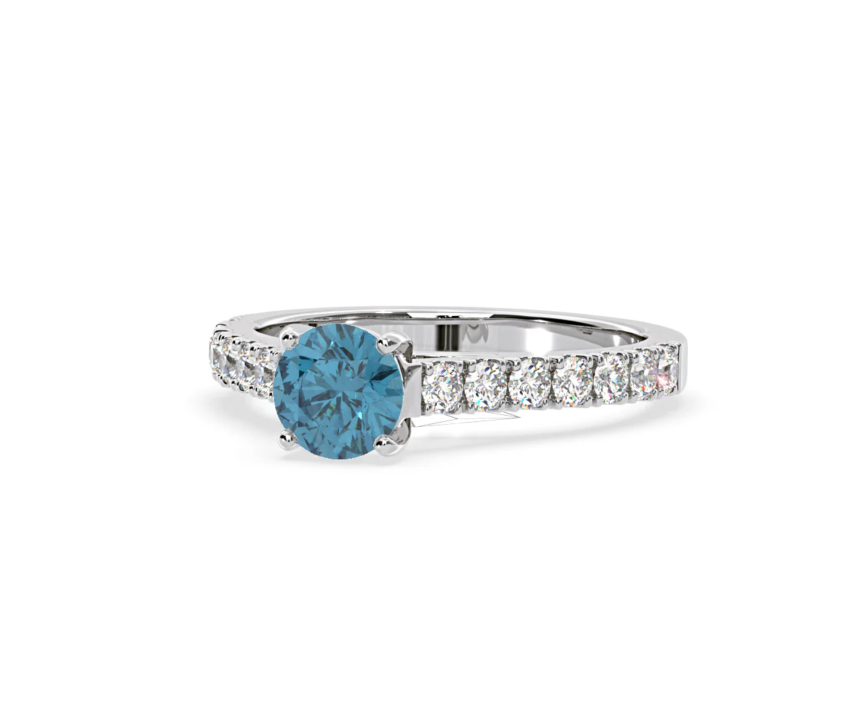 Natalia Blue Lab Diamond 1.50ct Side Stone Ring in Platinum - Elara Collection - Image 11