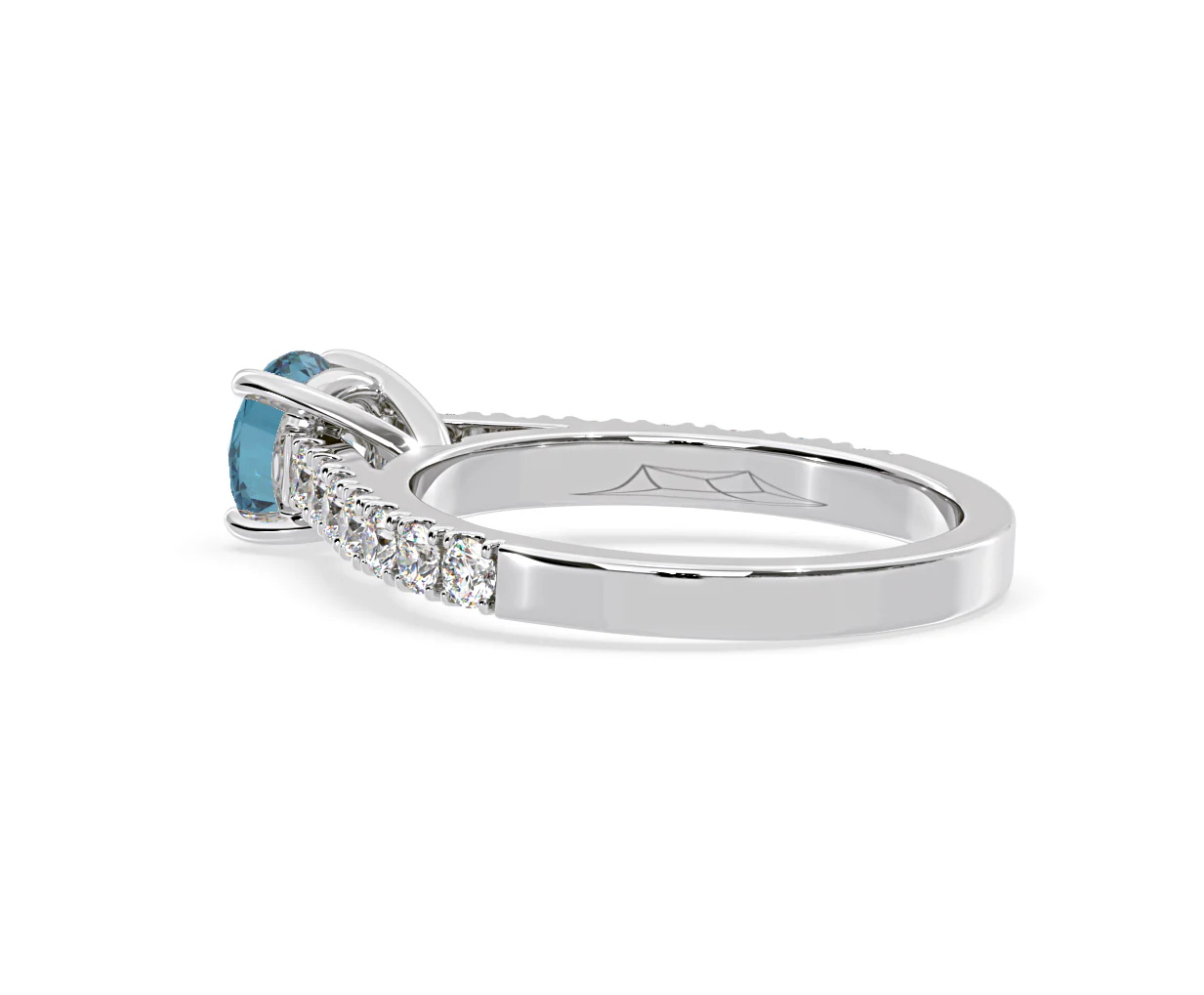 Natalia Blue Lab Diamond 1.50ct Side Stone Ring in Platinum - Elara Collection - Image 35