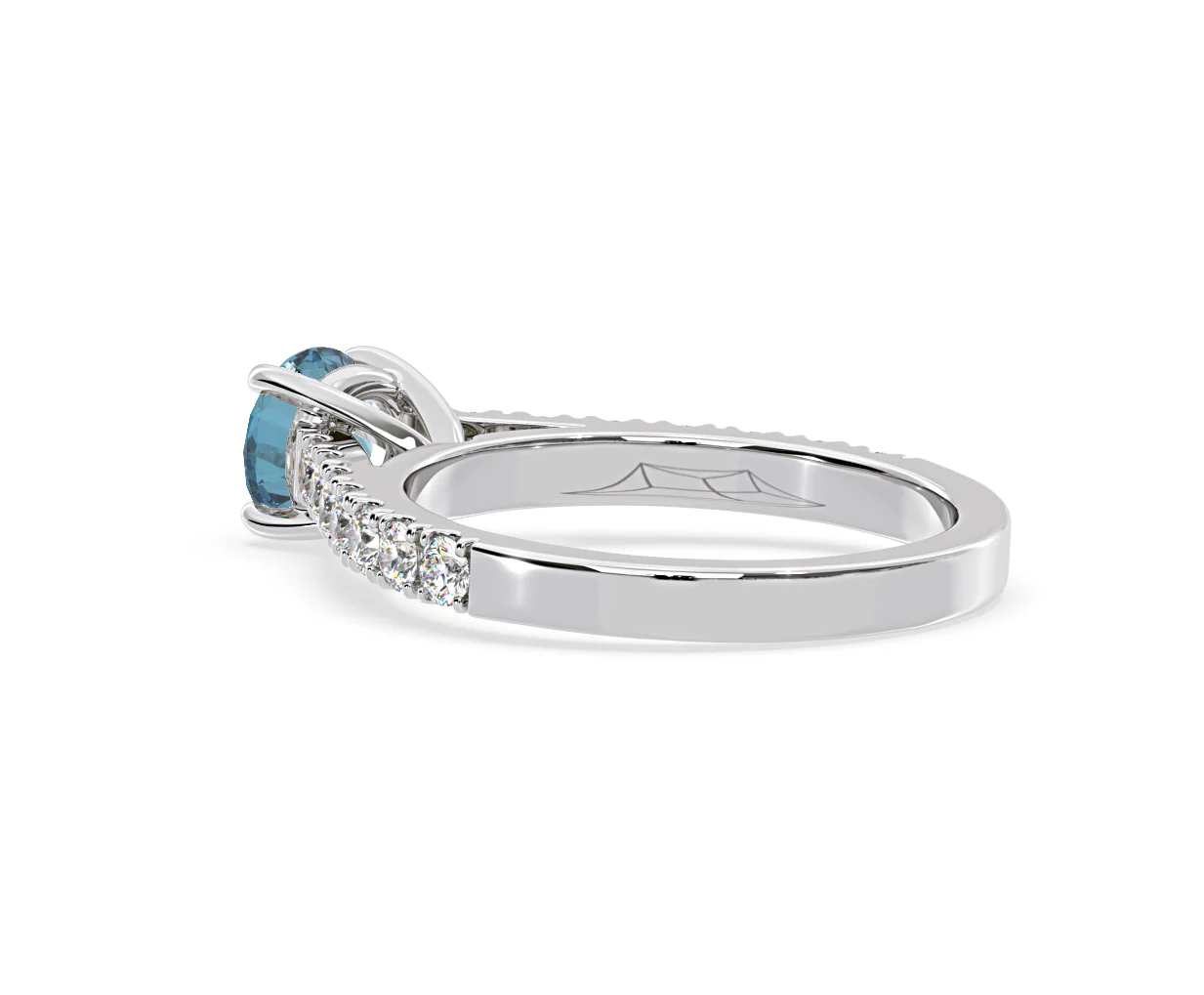 Natalia Blue Lab Diamond 1.50ct Side Stone Ring in Platinum - Elara Collection - Image 36