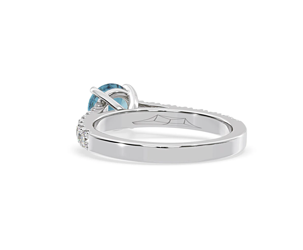 Natalia Blue Lab Diamond 1.50ct Side Stone Ring in Platinum - Elara Collection - Image 41