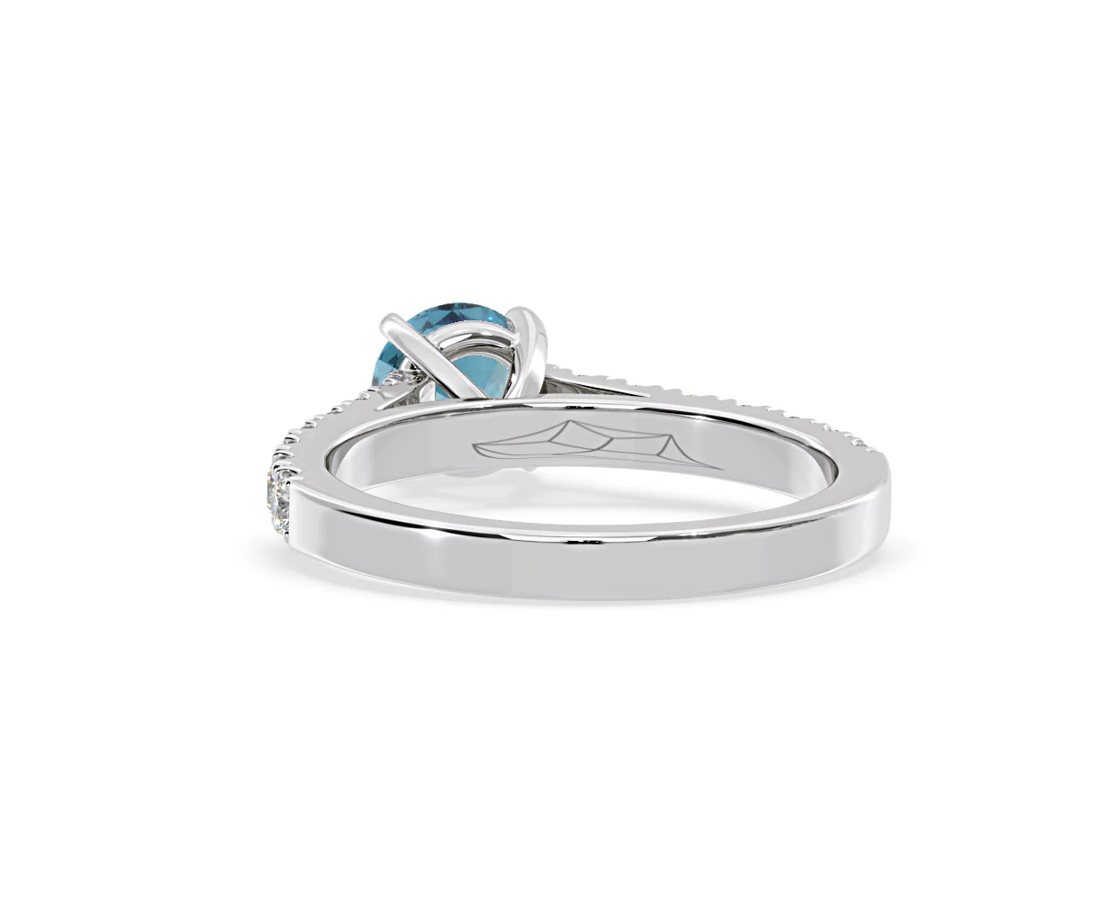 Natalia Blue Lab Diamond 1.50ct Side Stone Ring in Platinum - Elara Collection - Image 43