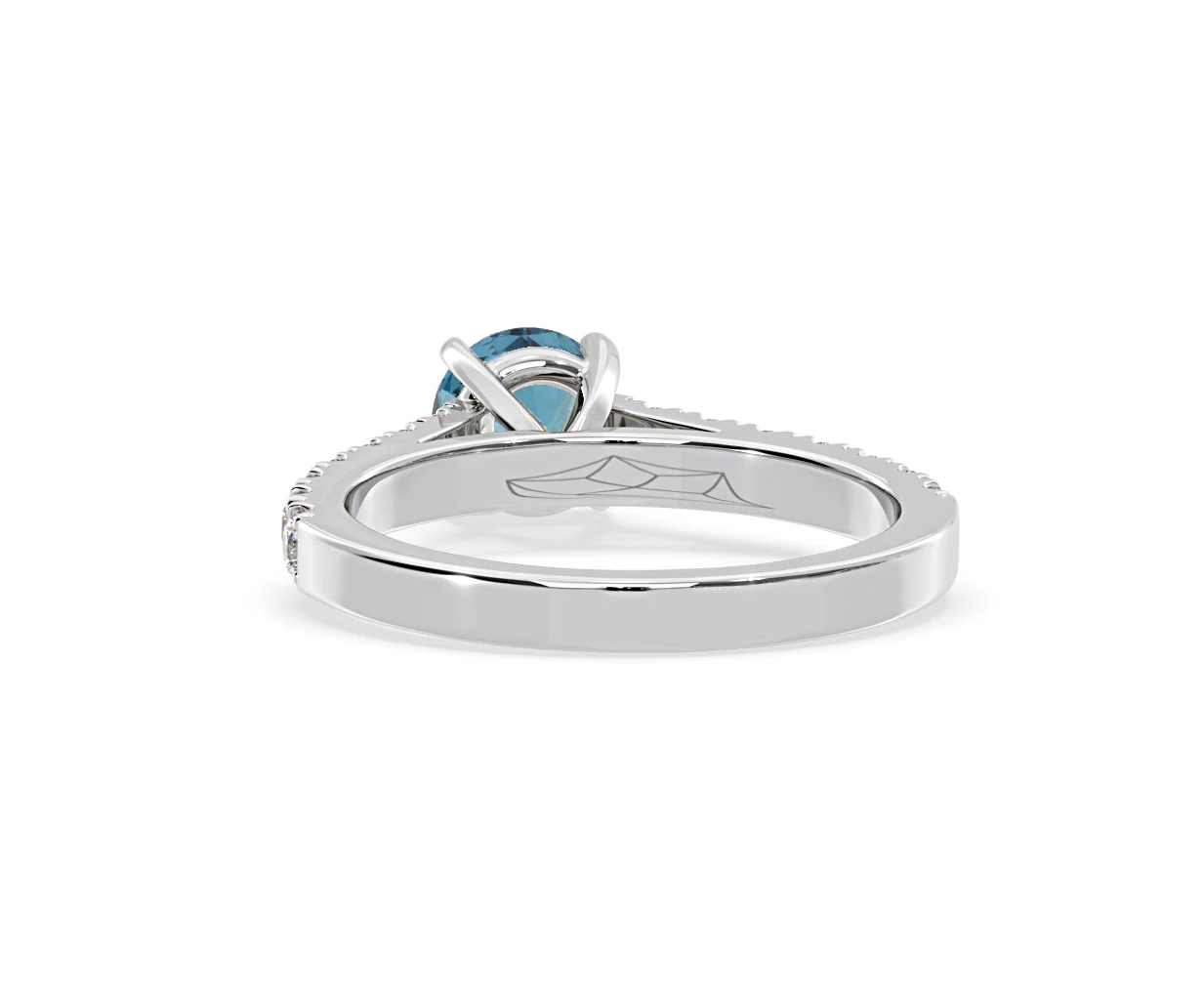 Natalia Blue Lab Diamond 1.50ct Side Stone Ring in Platinum - Elara Collection - Image 44