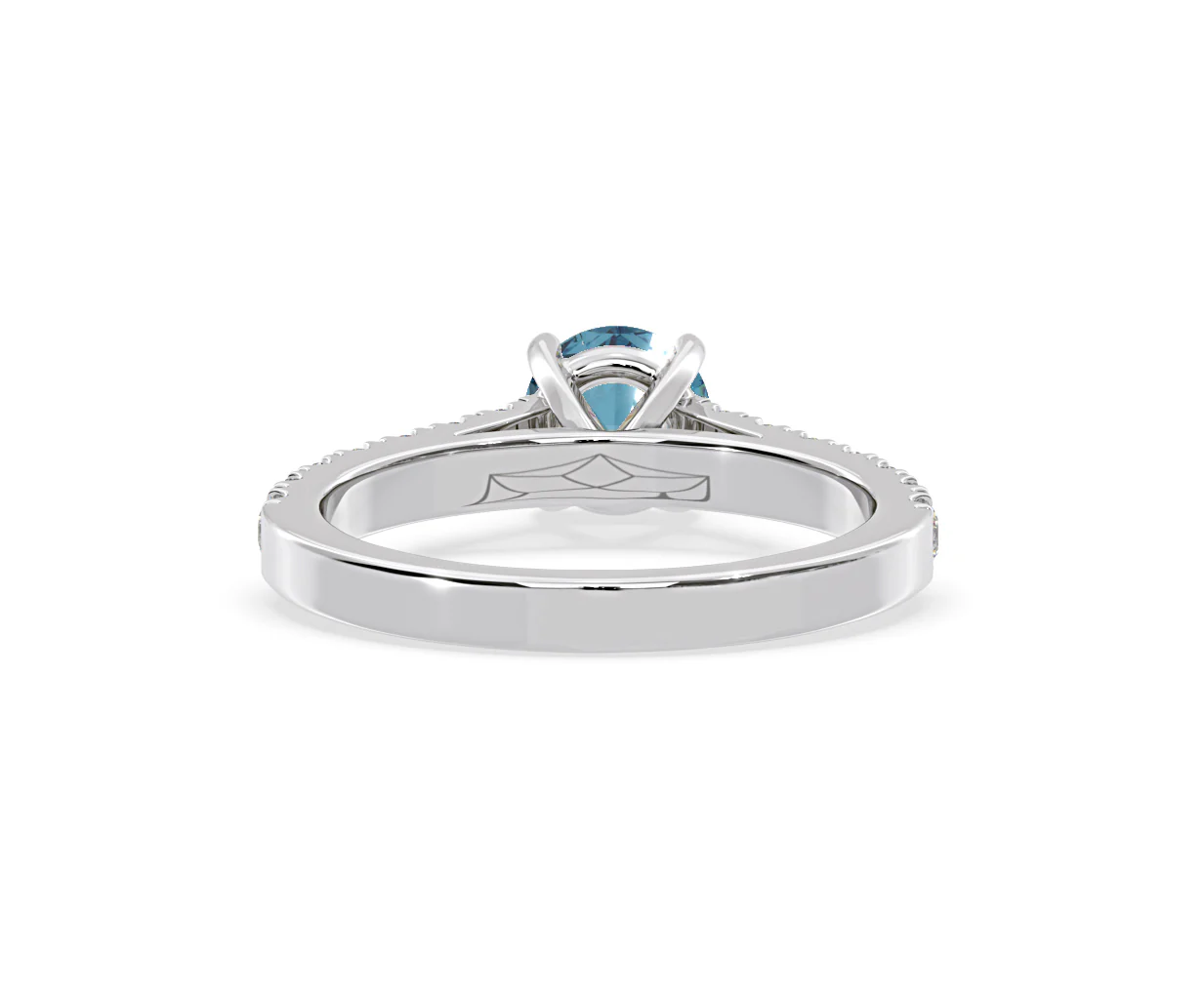 Natalia Blue Lab Diamond 1.50ct Side Stone Ring in Platinum - Elara Collection - Image 47