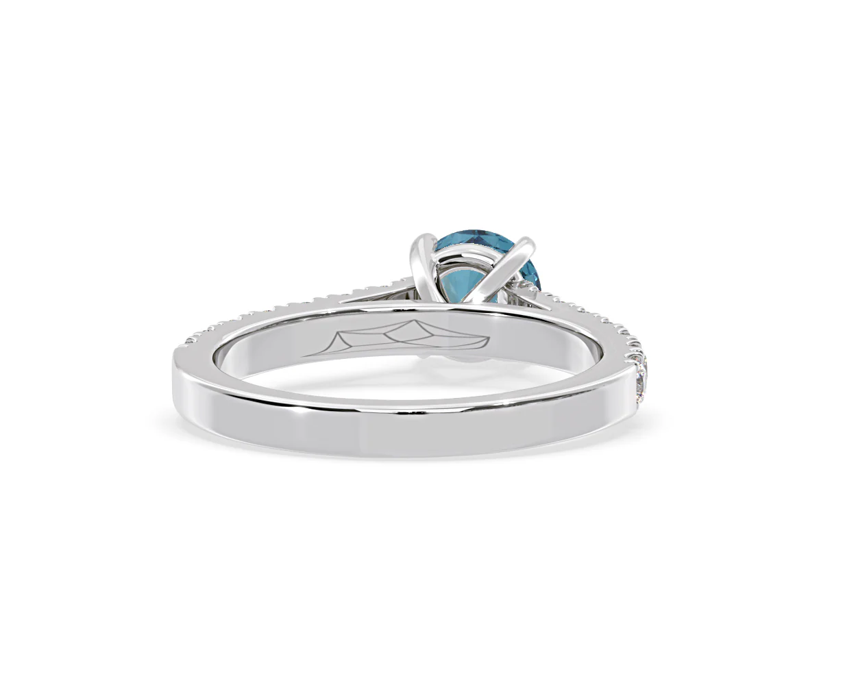 Natalia Blue Lab Diamond 1.50ct Side Stone Ring in Platinum - Elara Collection - Image 49