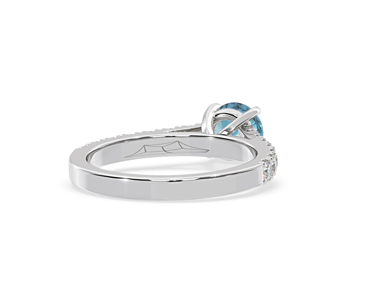 Natalia Blue Lab Diamond 1.50ct Side Stone Ring in Platinum - Elara Collection - Image 52