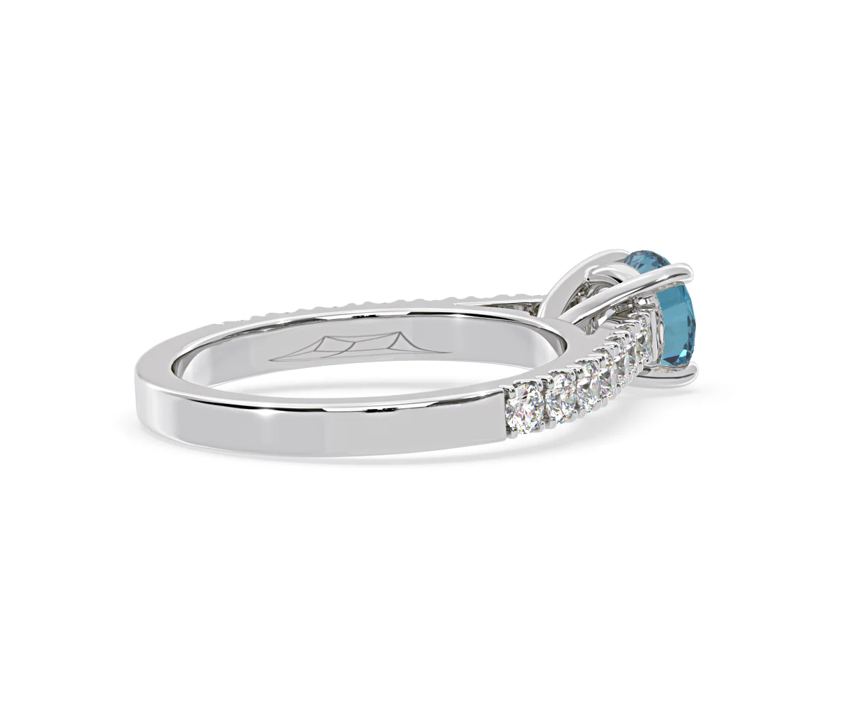 Natalia Blue Lab Diamond 1.50ct Side Stone Ring in Platinum - Elara Collection - Image 58