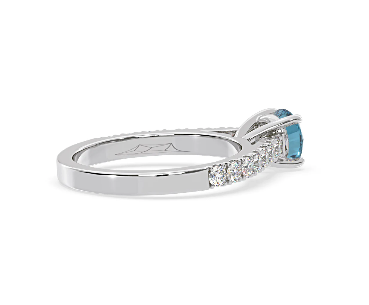 Natalia Blue Lab Diamond 1.50ct Side Stone Ring in Platinum - Elara Collection - Image 59