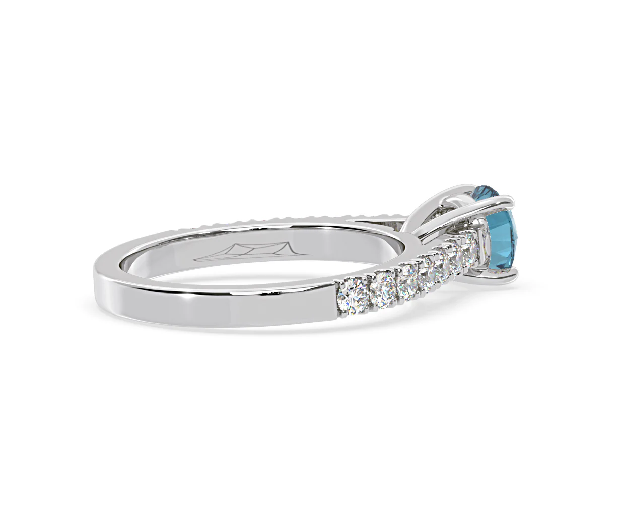 Natalia Blue Lab Diamond 1.50ct Side Stone Ring in Platinum - Elara Collection - Image 60