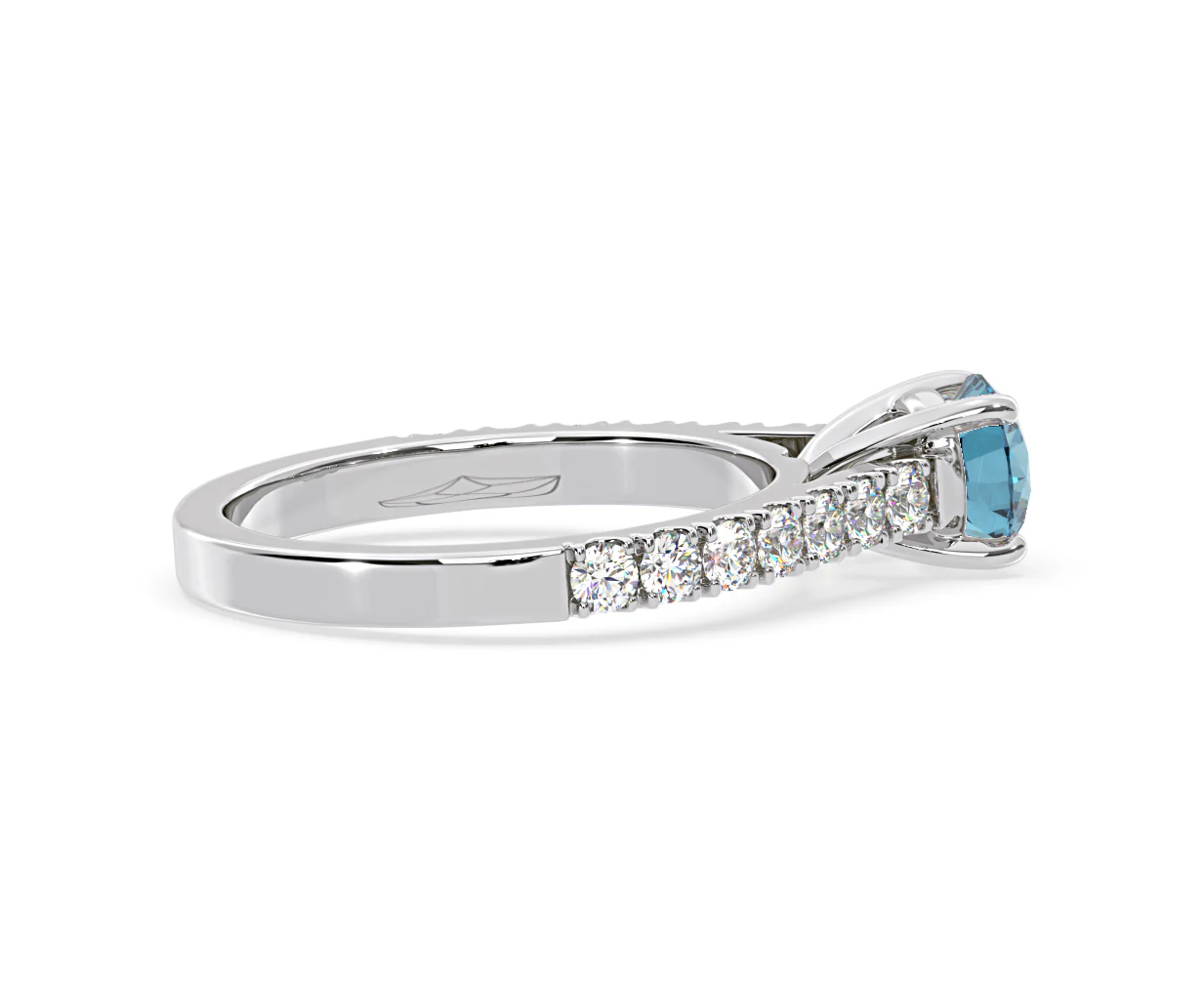 Natalia Blue Lab Diamond 1.50ct Side Stone Ring in Platinum - Elara Collection - Image 63
