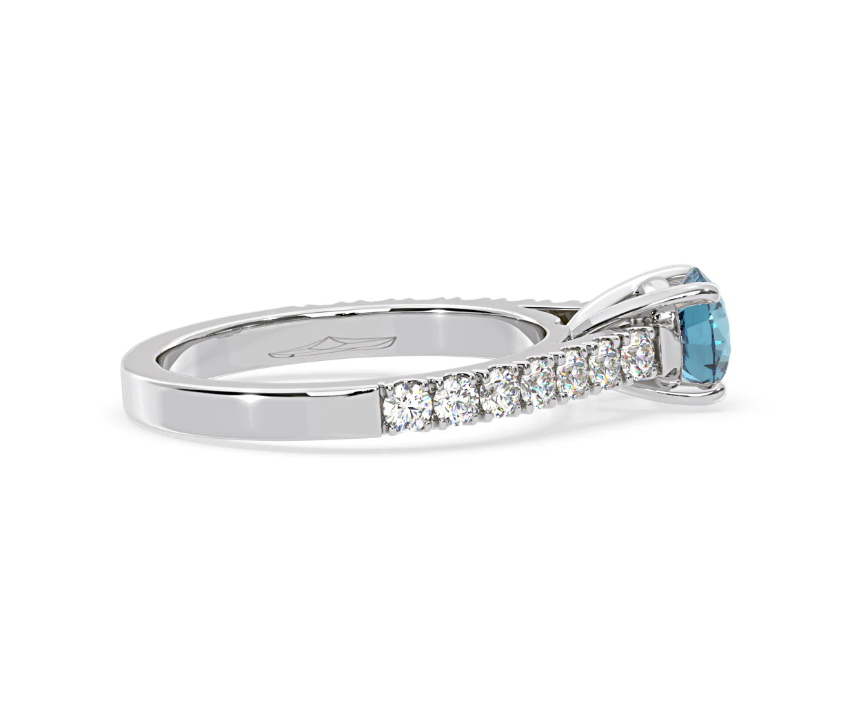 Natalia Blue Lab Diamond 1.50ct Side Stone Ring in Platinum - Elara Collection - Image 64