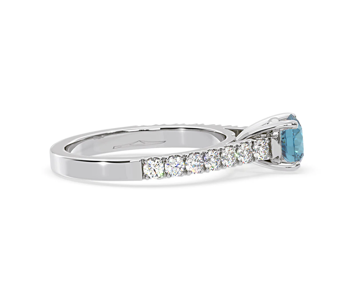 Natalia Blue Lab Diamond 1.50ct Side Stone Ring in Platinum - Elara Collection - Image 66
