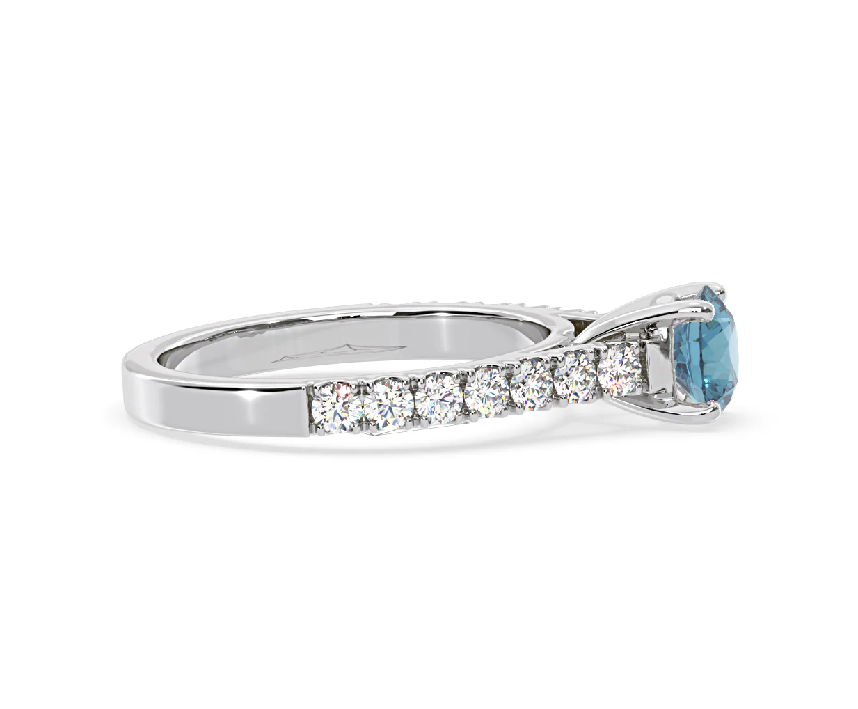 Natalia Blue Lab Diamond 1.50ct Side Stone Ring in Platinum - Elara Collection - Image 68