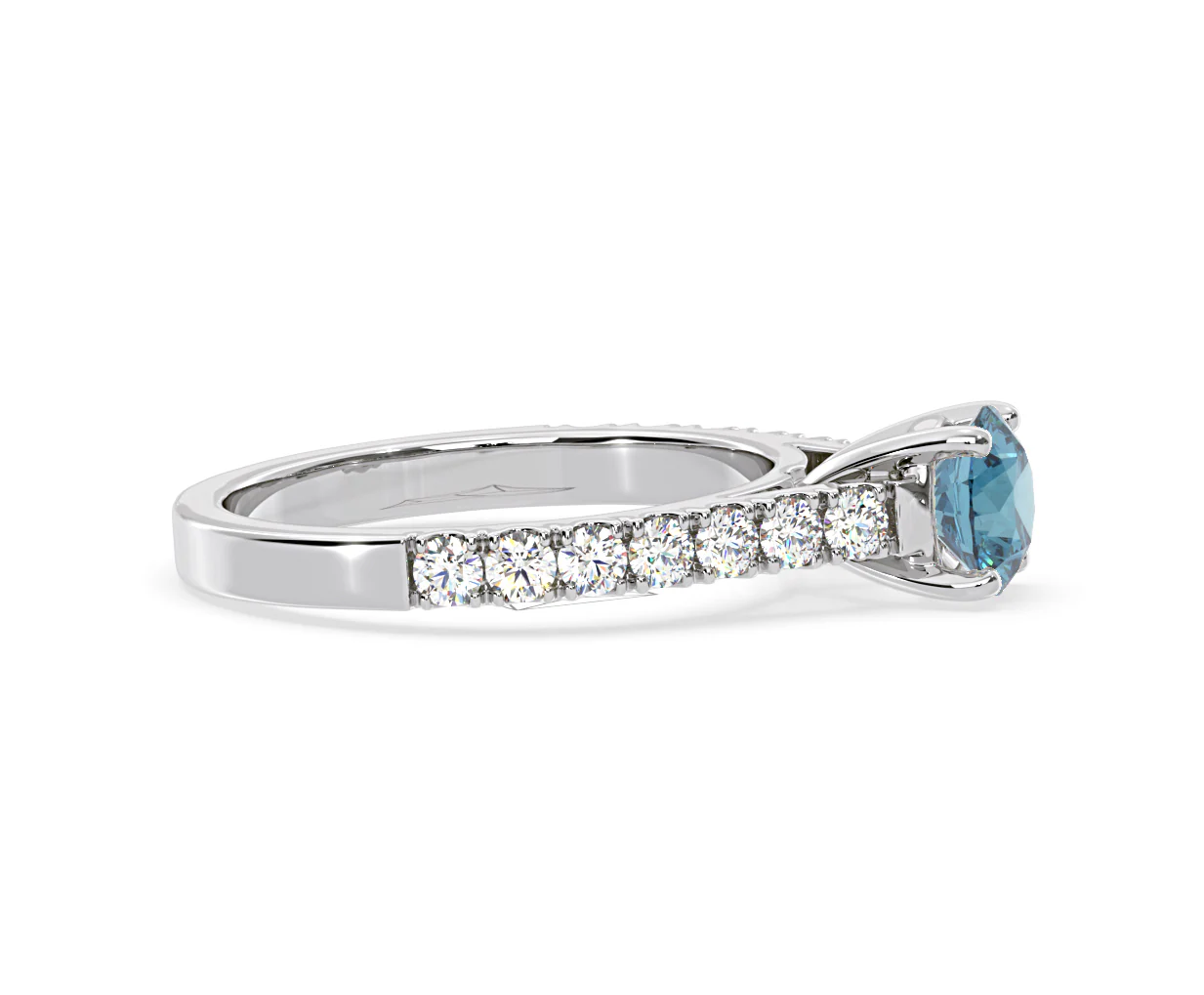 Natalia Blue Lab Diamond 1.50ct Side Stone Ring in Platinum - Elara Collection - Image 69