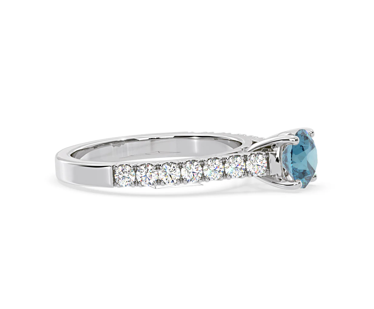 Natalia Blue Lab Diamond 1.50ct Side Stone Ring in Platinum - Elara Collection - Image 71