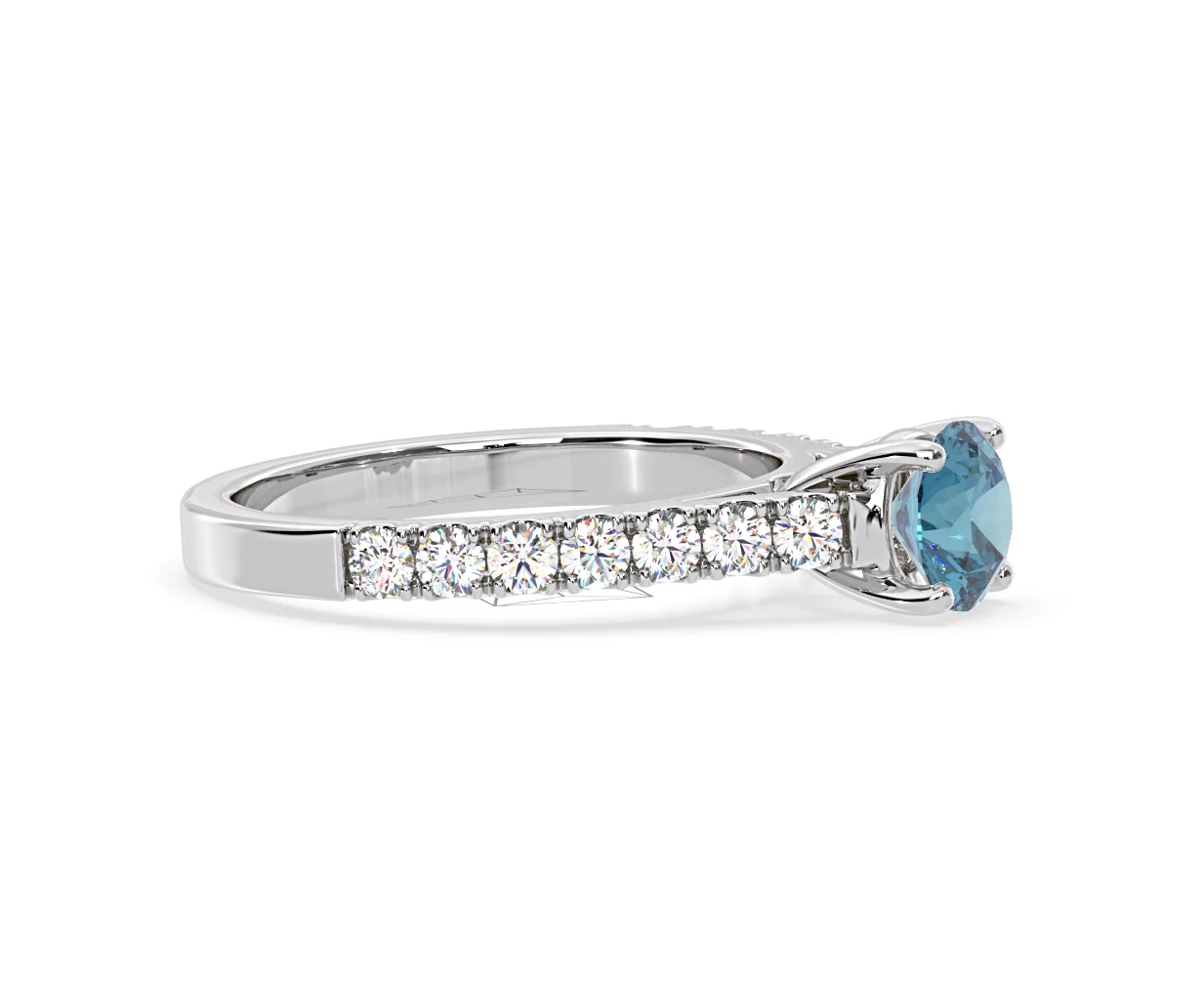 Natalia Blue Lab Diamond 1.50ct Side Stone Ring in Platinum - Elara Collection - Image 72
