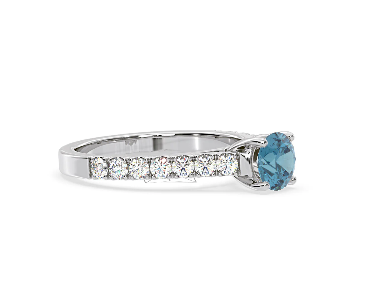 Natalia Blue Lab Diamond 1.50ct Side Stone Ring in Platinum - Elara Collection - Image 75