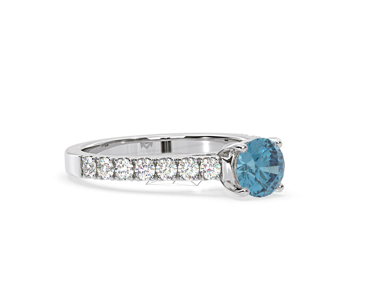 Natalia Blue Lab Diamond 1.50ct Side Stone Ring in Platinum - Elara Collection - Image 78