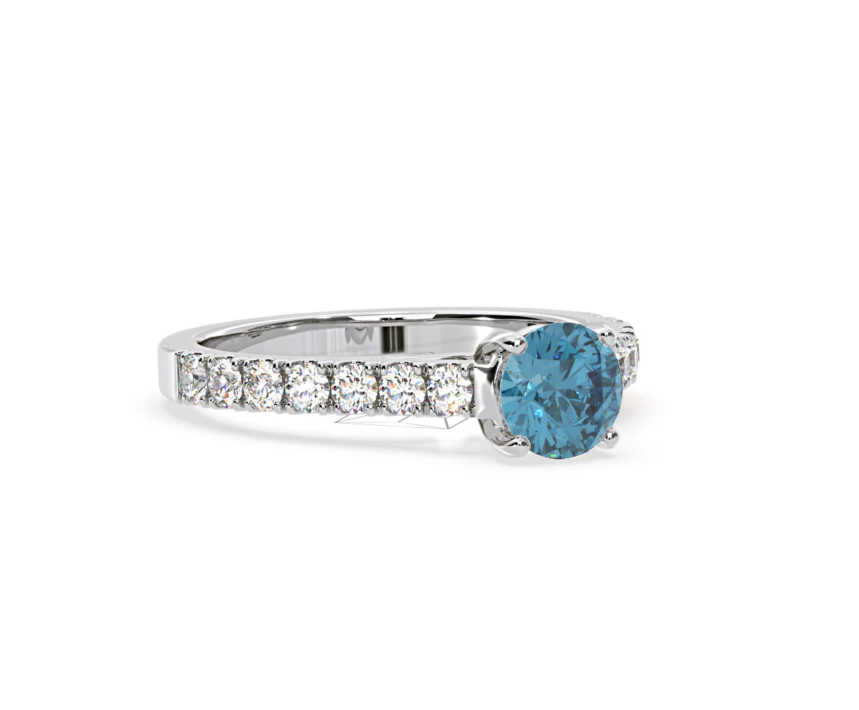 Natalia Blue Lab Diamond 1.50ct Side Stone Ring in Platinum - Elara Collection - Image 80