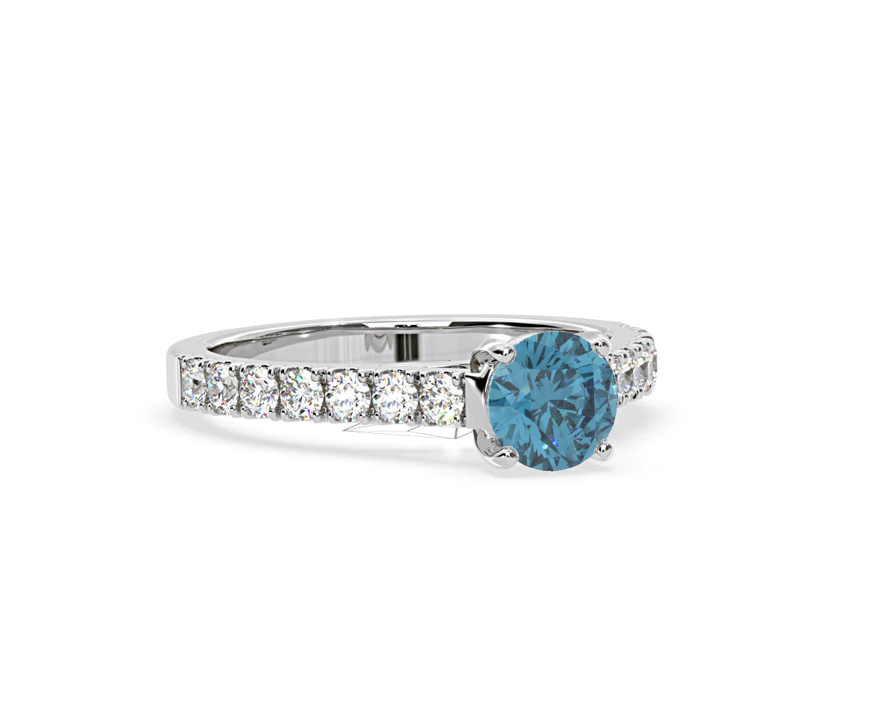 Natalia Blue Lab Diamond 1.50ct Side Stone Ring in Platinum - Elara Collection - Image 81