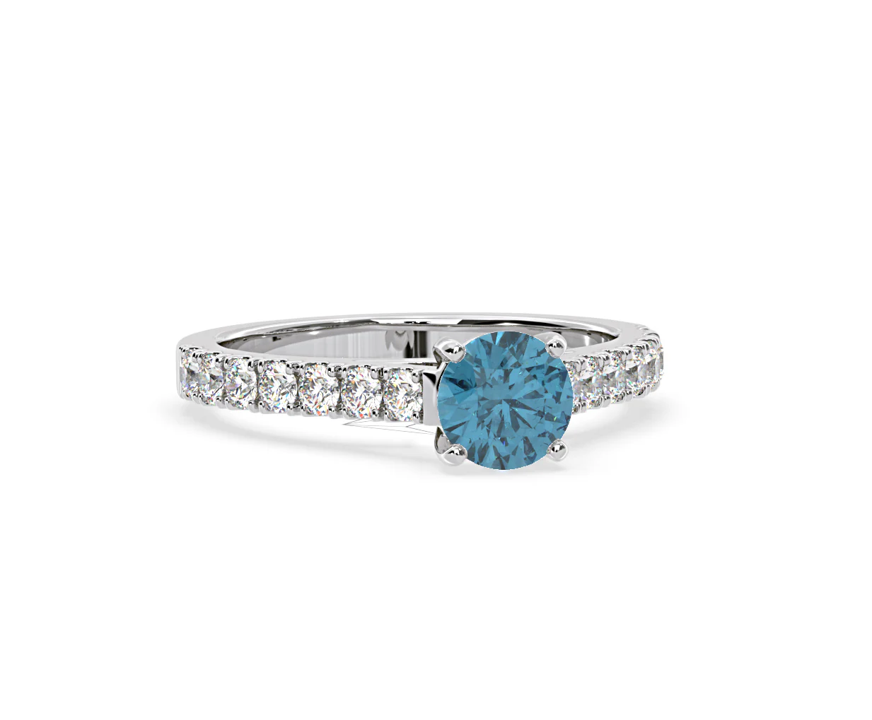 Natalia Blue Lab Diamond 1.50ct Side Stone Ring in Platinum - Elara Collection - Image 83