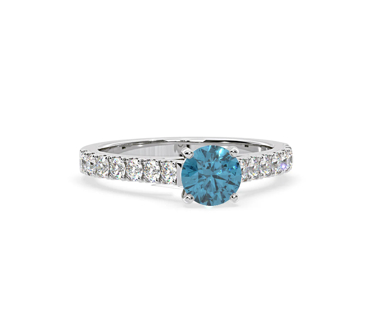 Natalia Blue Lab Diamond 1.50ct Side Stone Ring in Platinum - Elara Collection - Image 84