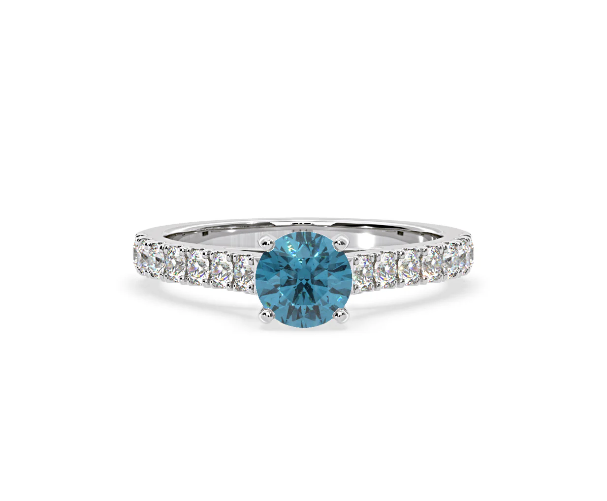 Natalia Blue Lab Diamond 1.50ct Side Stone Ring in Platinum - Elara Collection - Image 86