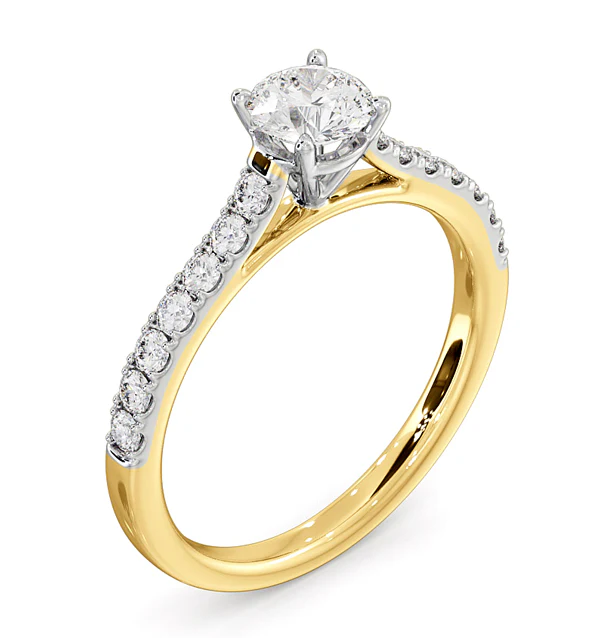Natalia Diamond Engagement Side Stone Ring 18K Gold 0.91CT G/SI1 - Image 4