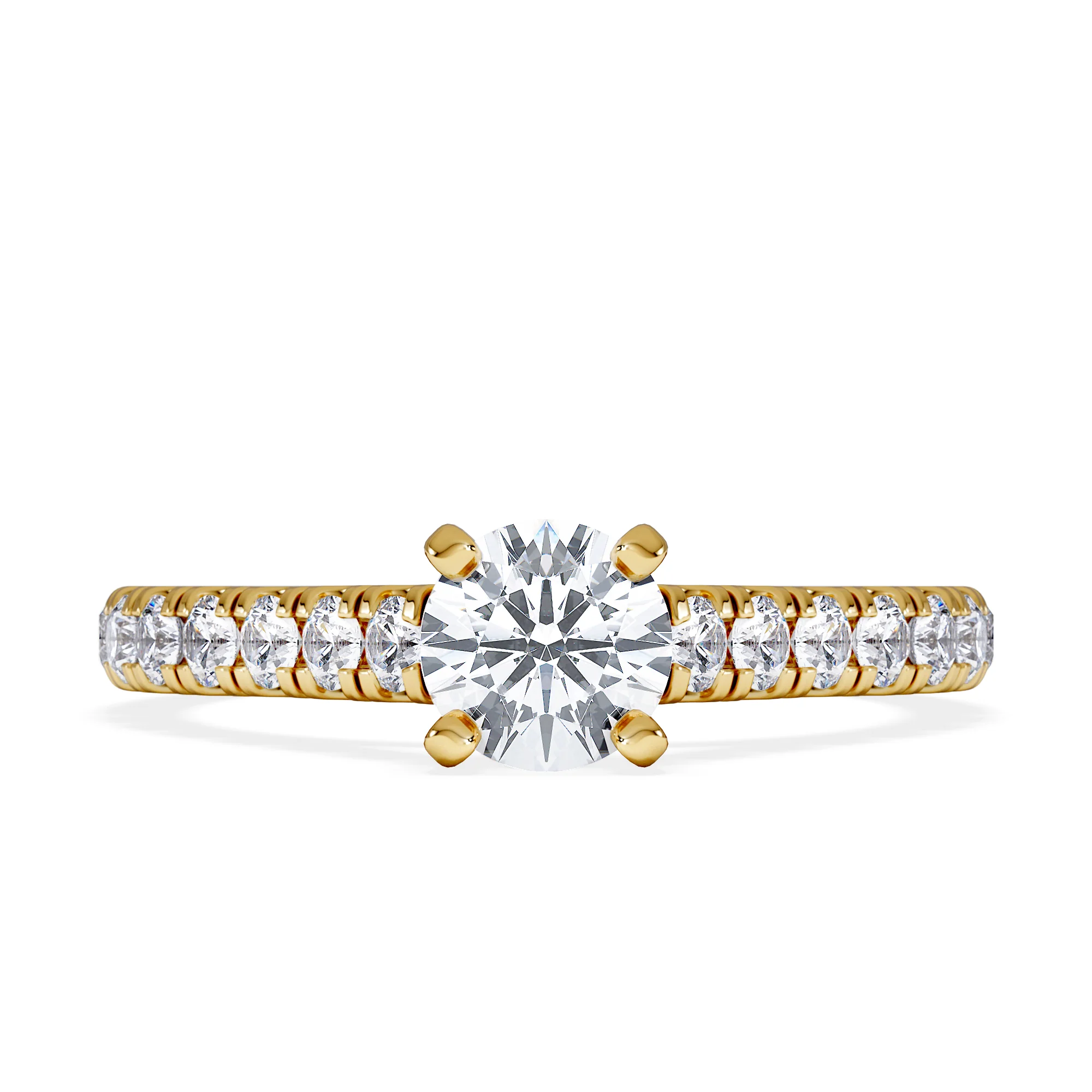 Natalia Diamond Engagement Side Stone Ring 18K Gold 0.91CT G/SI2 - Image 6