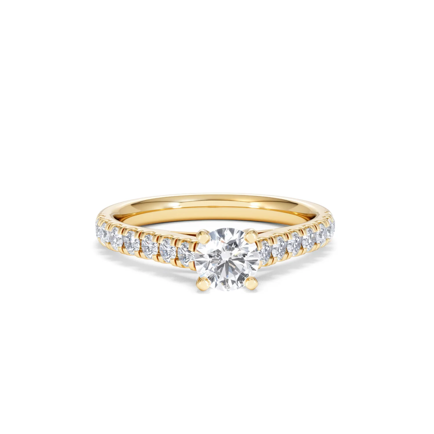 Natalia Diamond Engagement Side Stone Ring 18K Gold 0.91CT G/SI2 - Image 9
