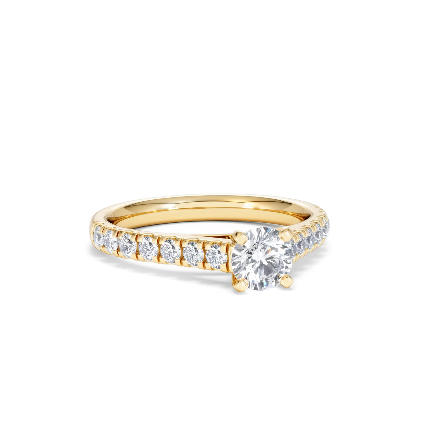Natalia Diamond Engagement Side Stone Ring 18K Gold 0.91CT G/VS2 - Image 12
