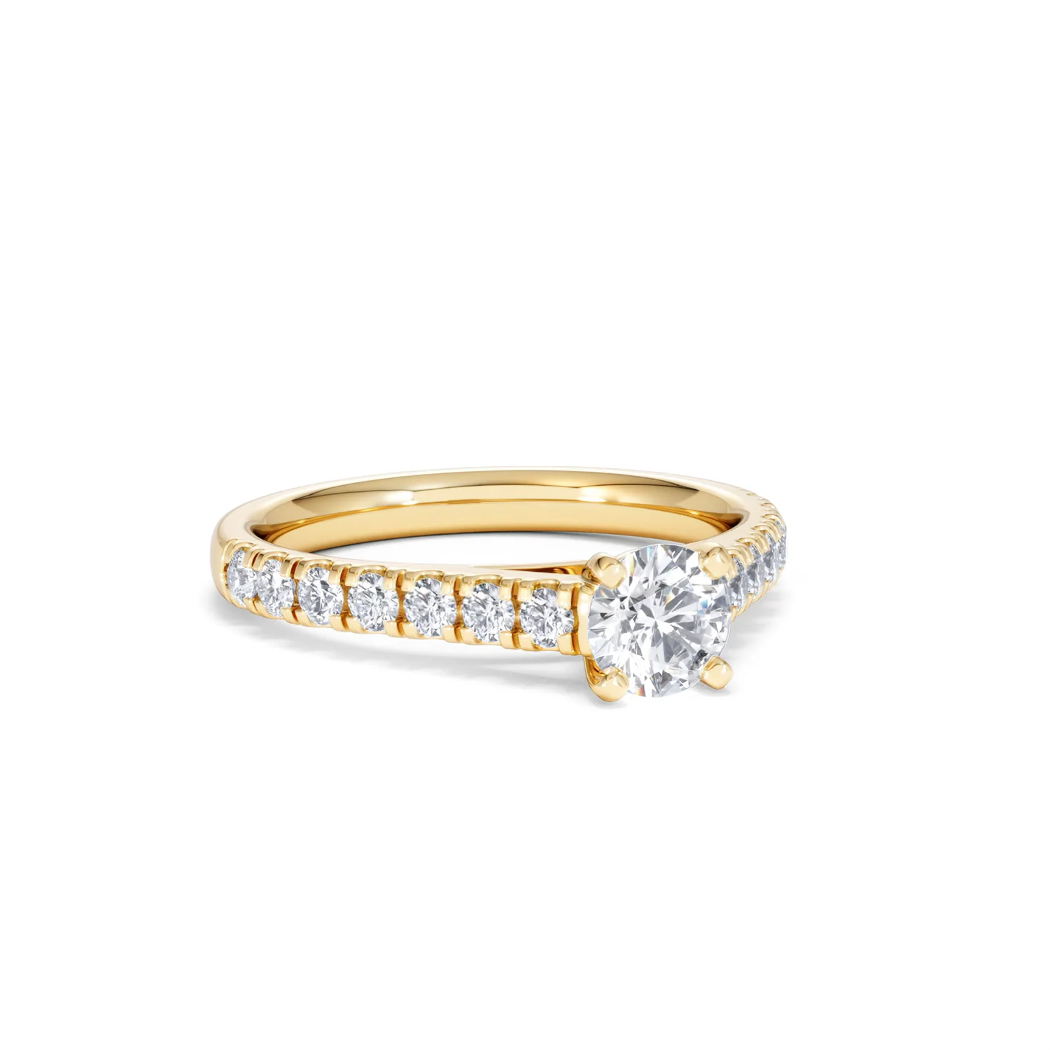 Natalia Diamond Engagement Side Stone Ring 18K Gold 0.91CT G/VS2 - Image 13