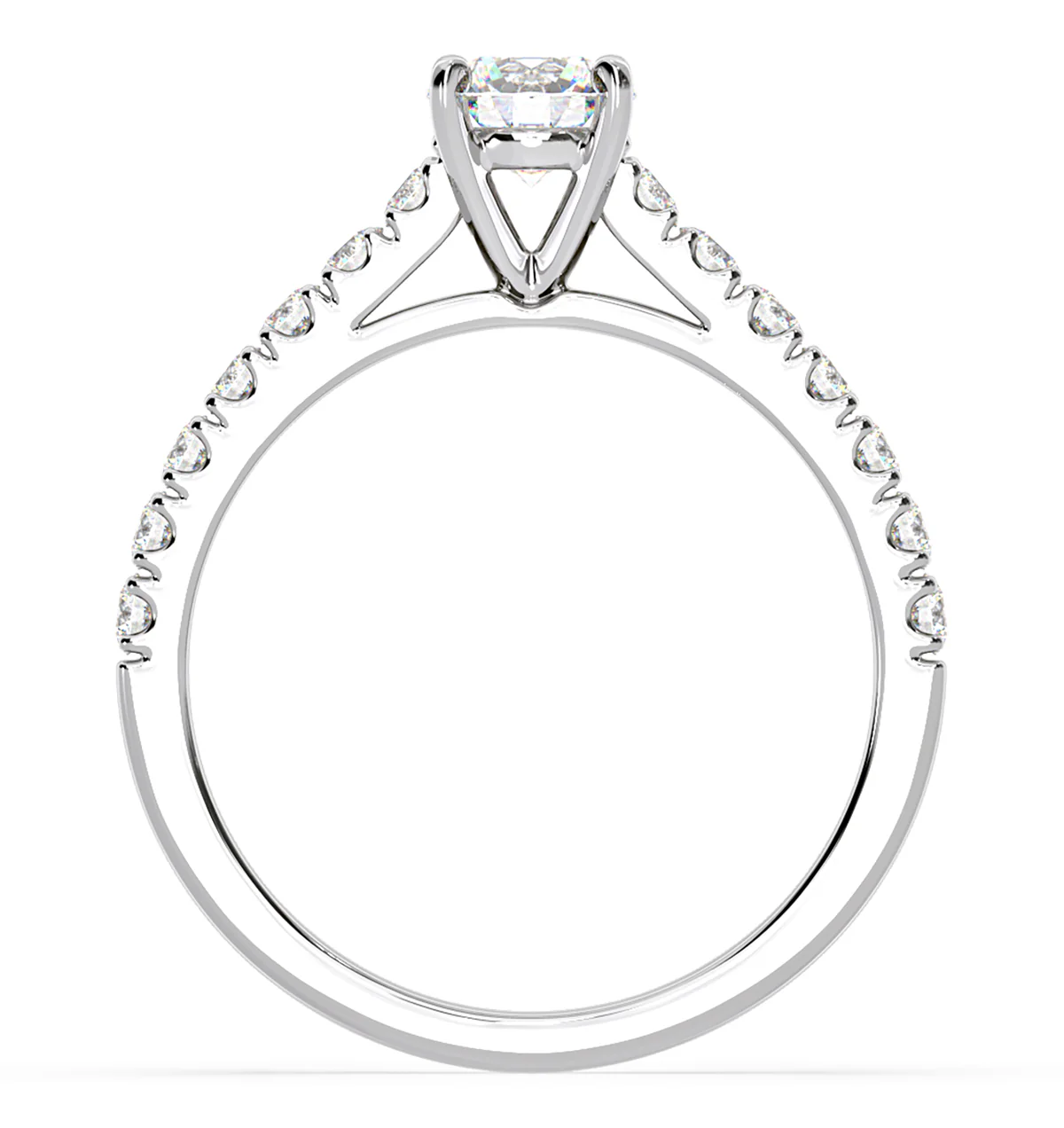 Natalia Diamond Engagement Side Stone Ring 18KW Gold 0.91CT G/SI1 - Image 4