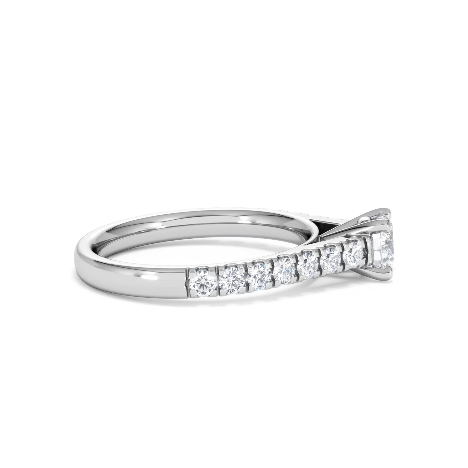 Natalia Diamond Engagement Side Stone Ring 18KW Gold 0.91CT G/SI2 - Image 27