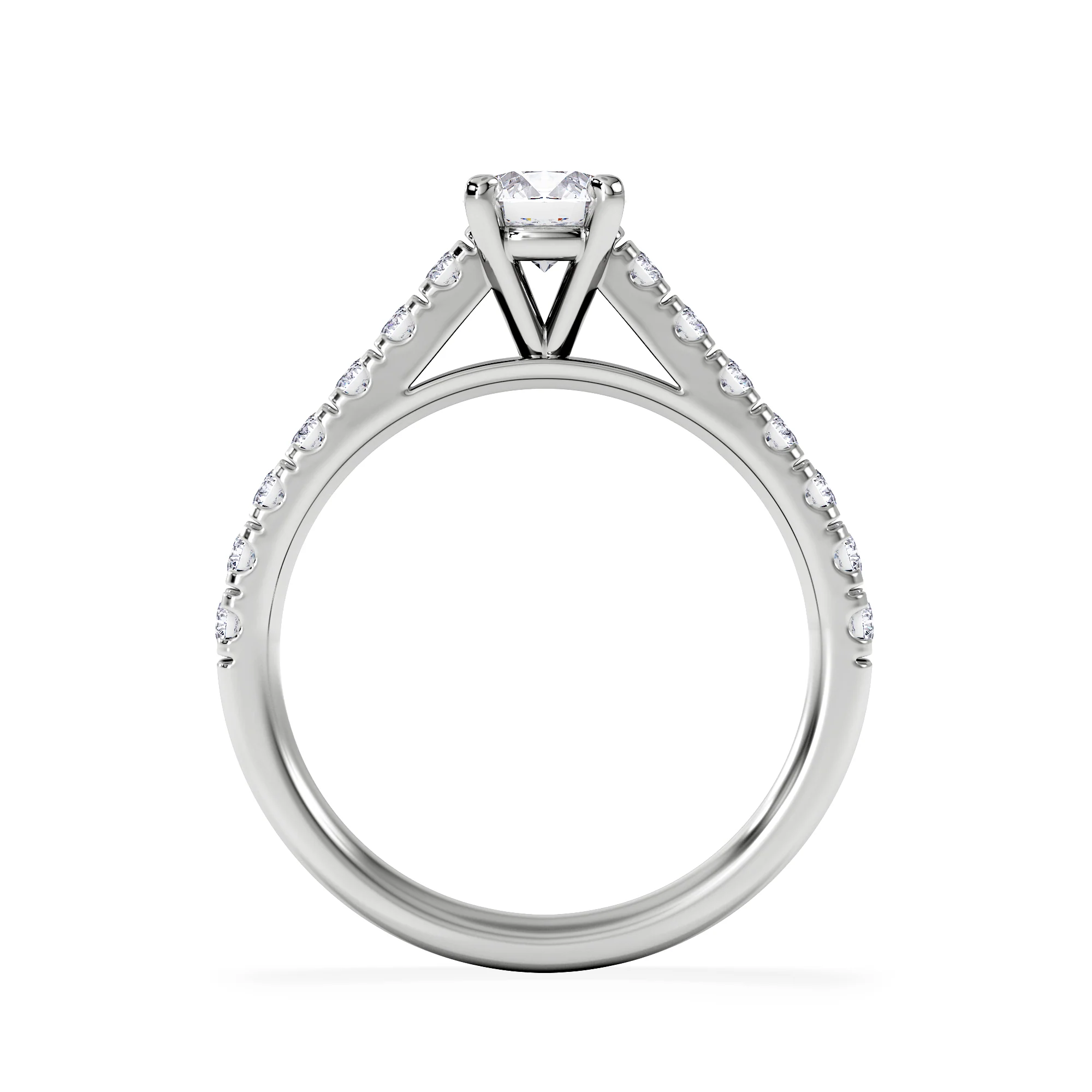 Natalia Diamond Engagement Side Stone Ring 18KW Gold 0.91CT G/SI2 - Image 3