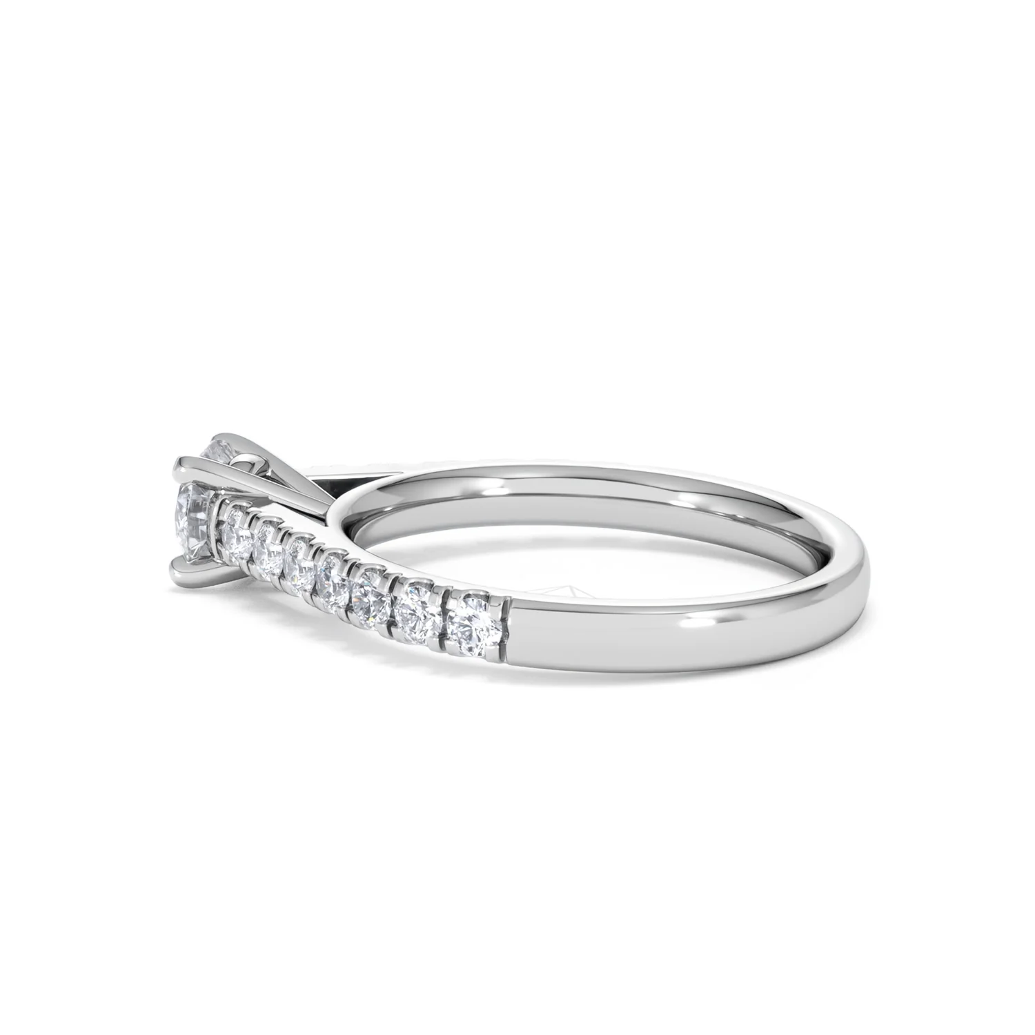 Natalia Diamond Engagement Side Stone Ring 18KW Gold 0.91CT G/SI2 - Image 64