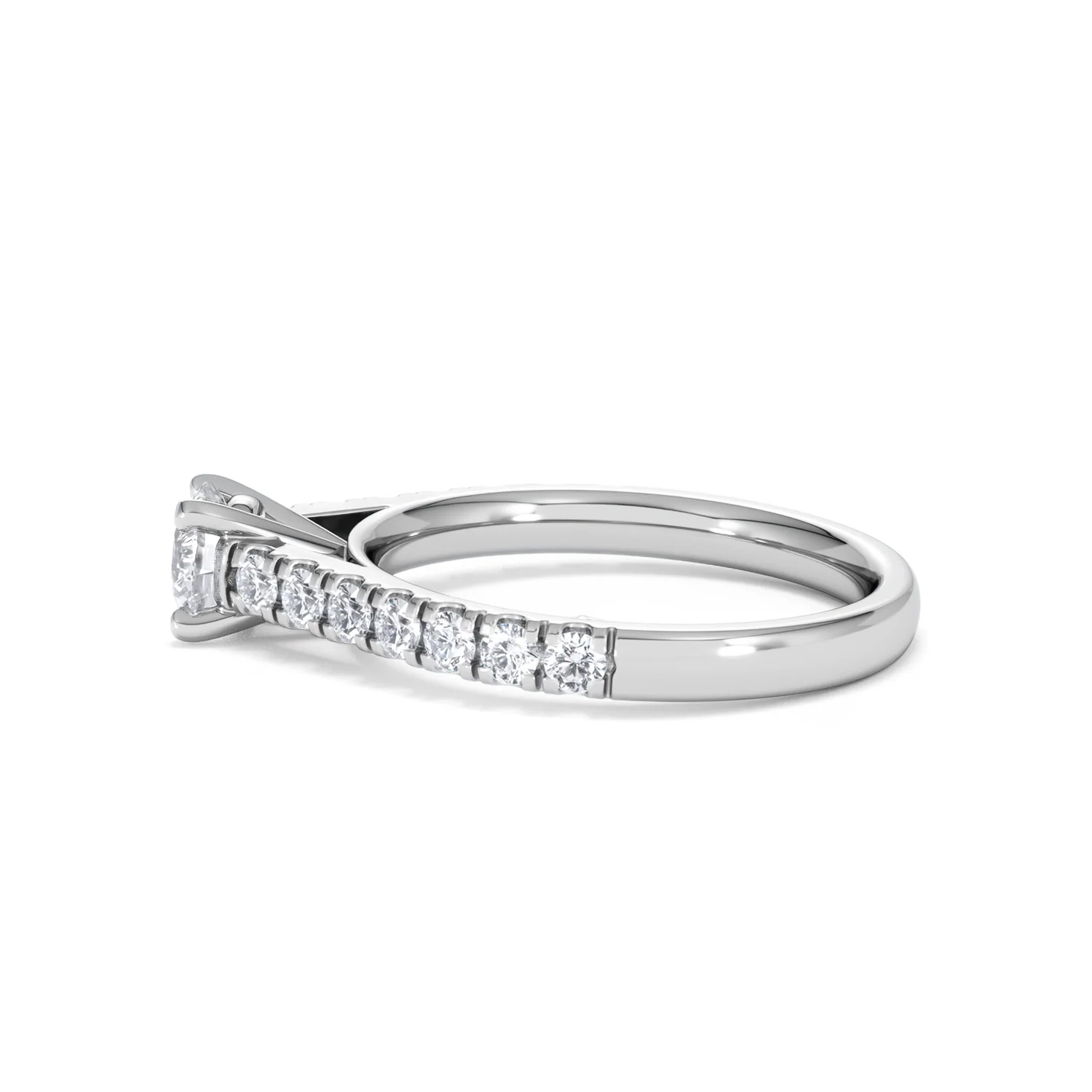 Natalia Diamond Engagement Side Stone Ring 18KW Gold 0.91CT G/SI2 - Image 67