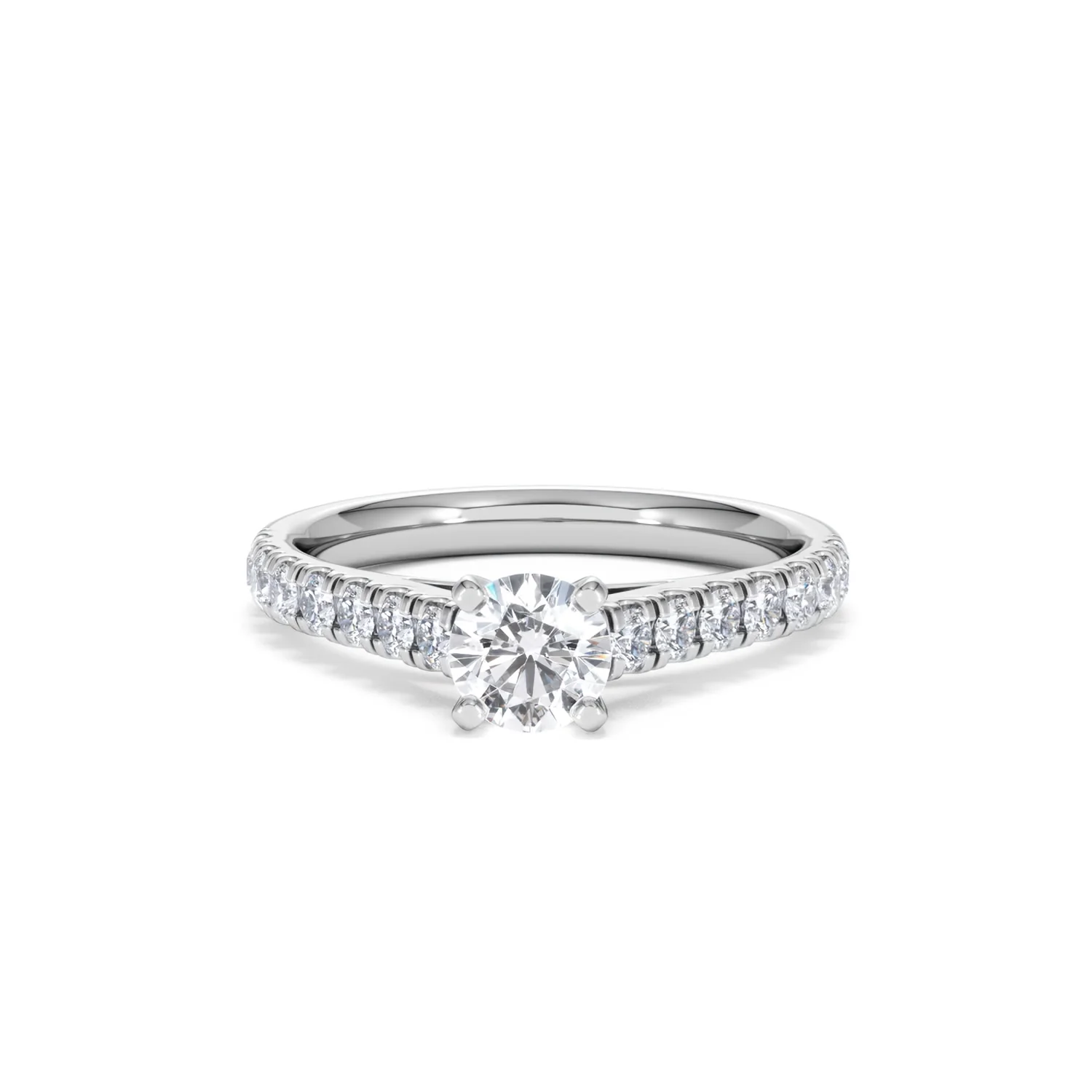 Natalia Diamond Engagement Side Stone Ring 18KW Gold 0.91CT G/SI2 - Image 87