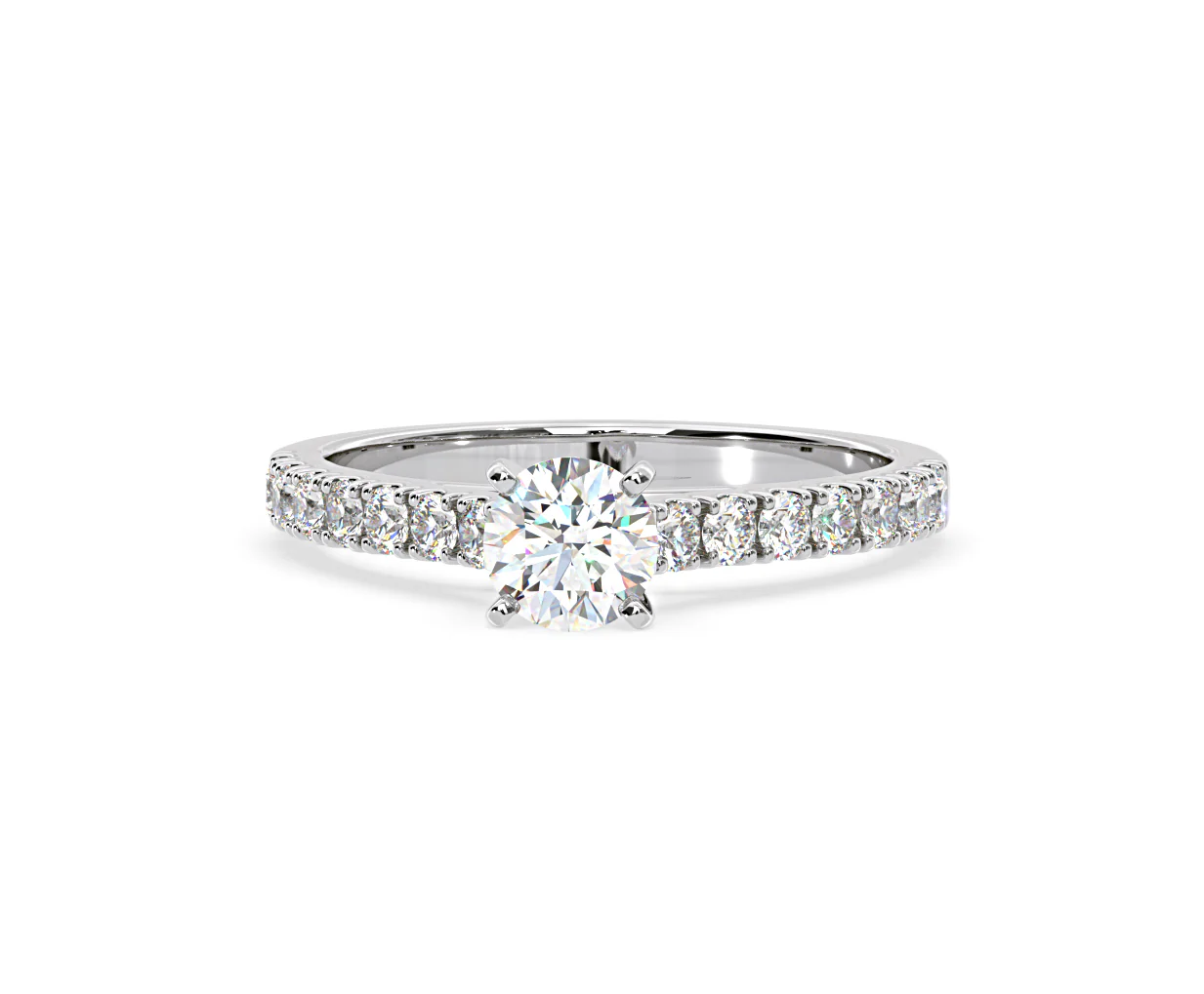 Natalia Diamond Engagement Side Stone Ring 18KW Gold 0.91CT G/SI2 - Image 89