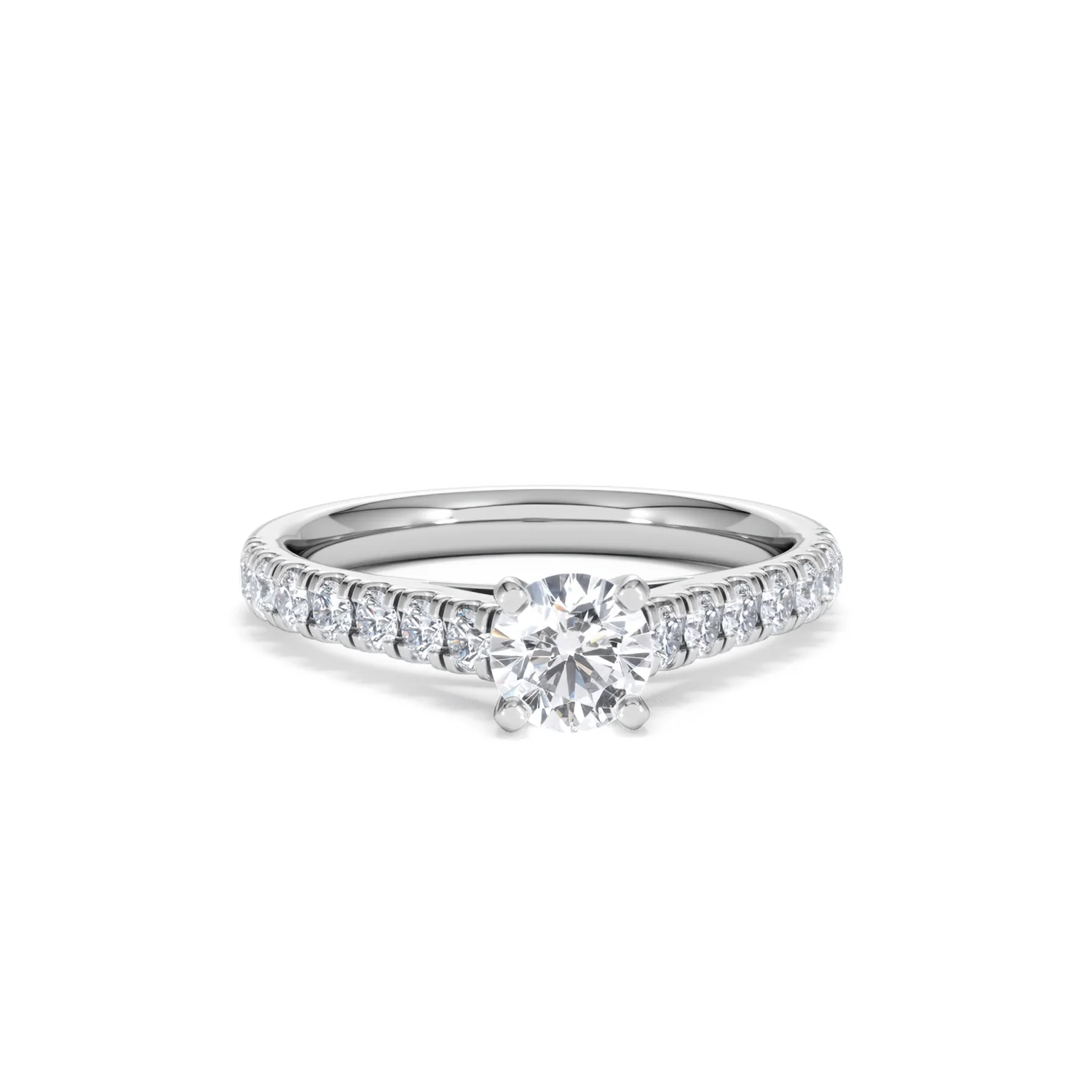 Natalia Diamond Engagement Side Stone Ring 18KW Gold 0.91CT G/SI2 - Image 9